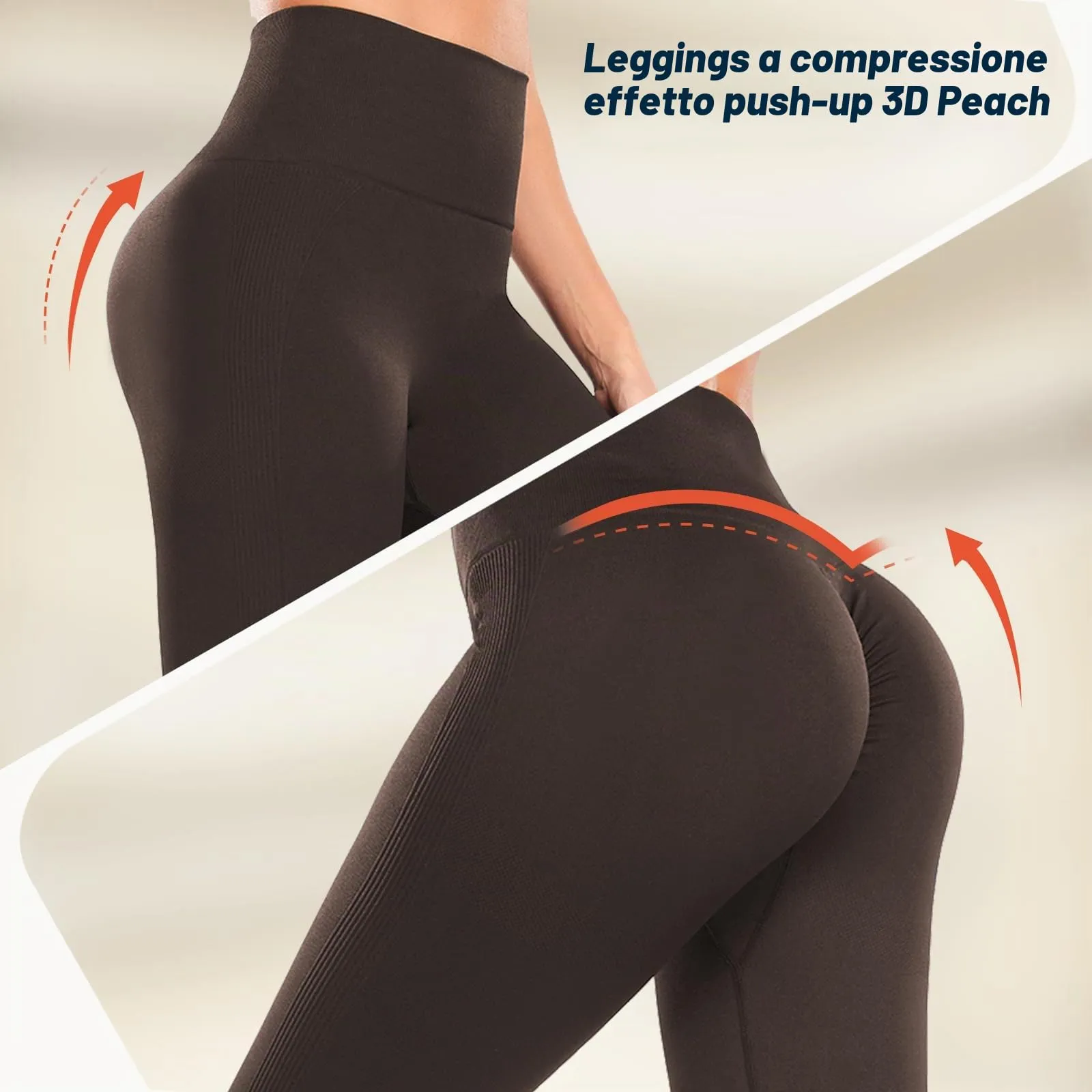 Ulknyss Leggins Sportivi Donna Push Up Leggings Palestra Vita Alta Pantaloni Fitness Yoga Anticellulite - immagine 7