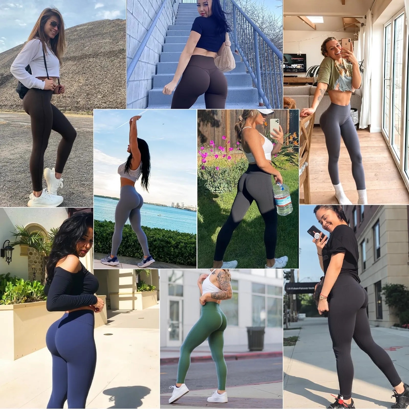 Ulknyss Leggins Sportivi Donna Push Up Leggings Palestra Vita Alta Pantaloni Fitness Yoga Anticellulite - immagine 5
