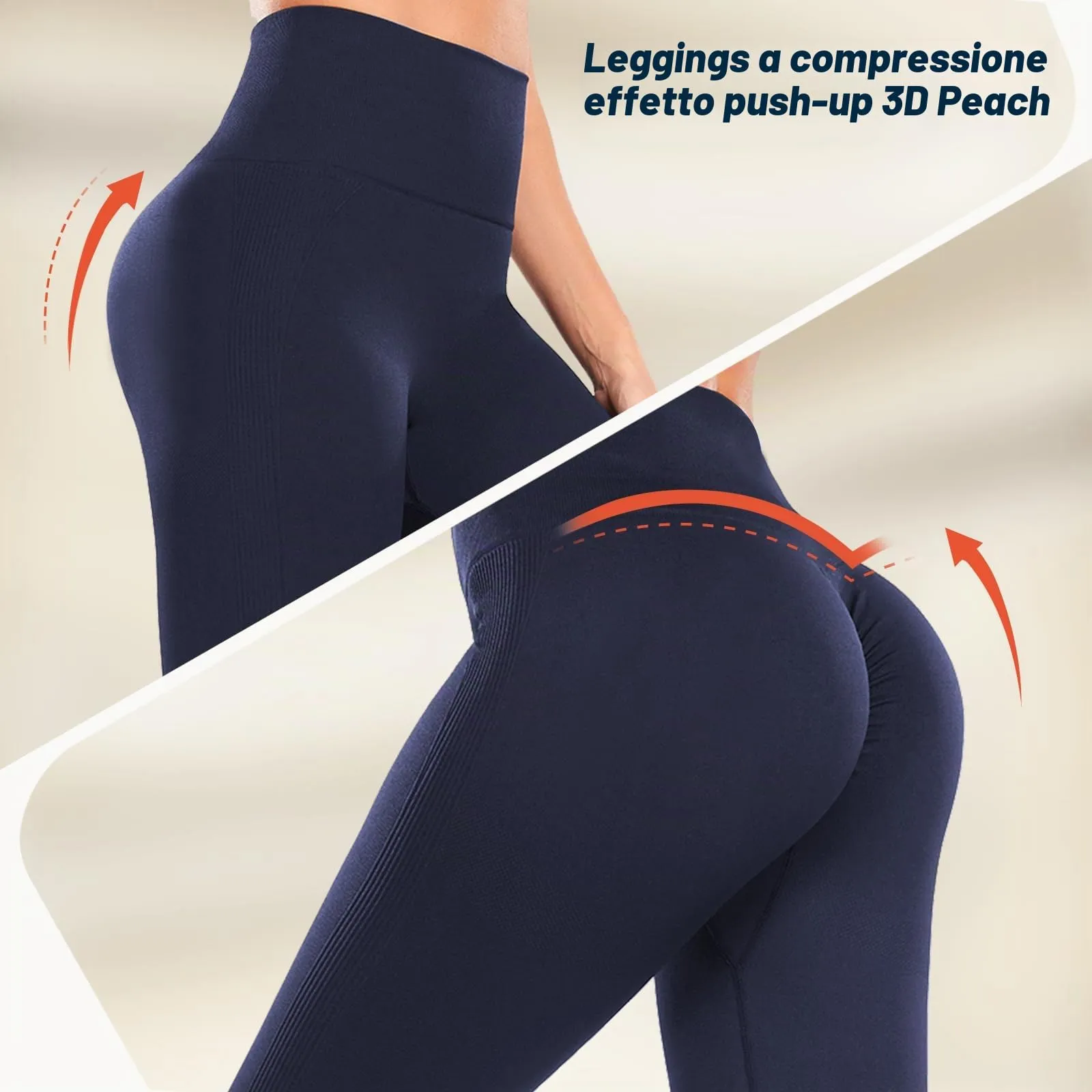 Ulknyss Leggins Sportivi Donna Push Up Leggings Palestra Vita Alta Pantaloni Fitness Yoga Anticellulite - immagine 7