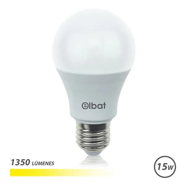 Lampadina LED Elbat A60 15W E27 1350lm - 3000K Luce Calda - immagine 1