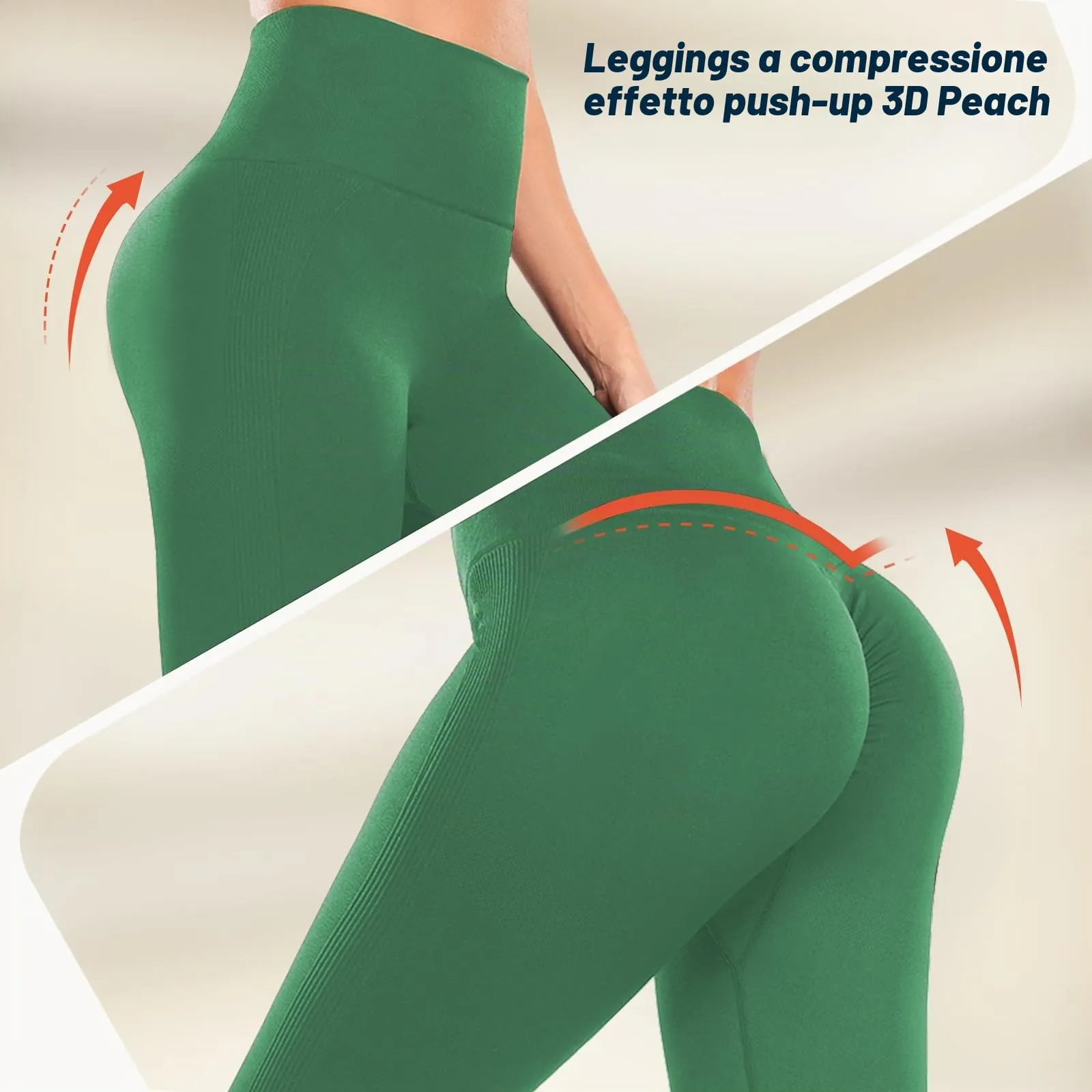 Ulknyss Leggins Sportivi Donna Push Up Leggings Palestra Vita Alta Pantaloni Fitness Yoga Anticellulite - immagine 7