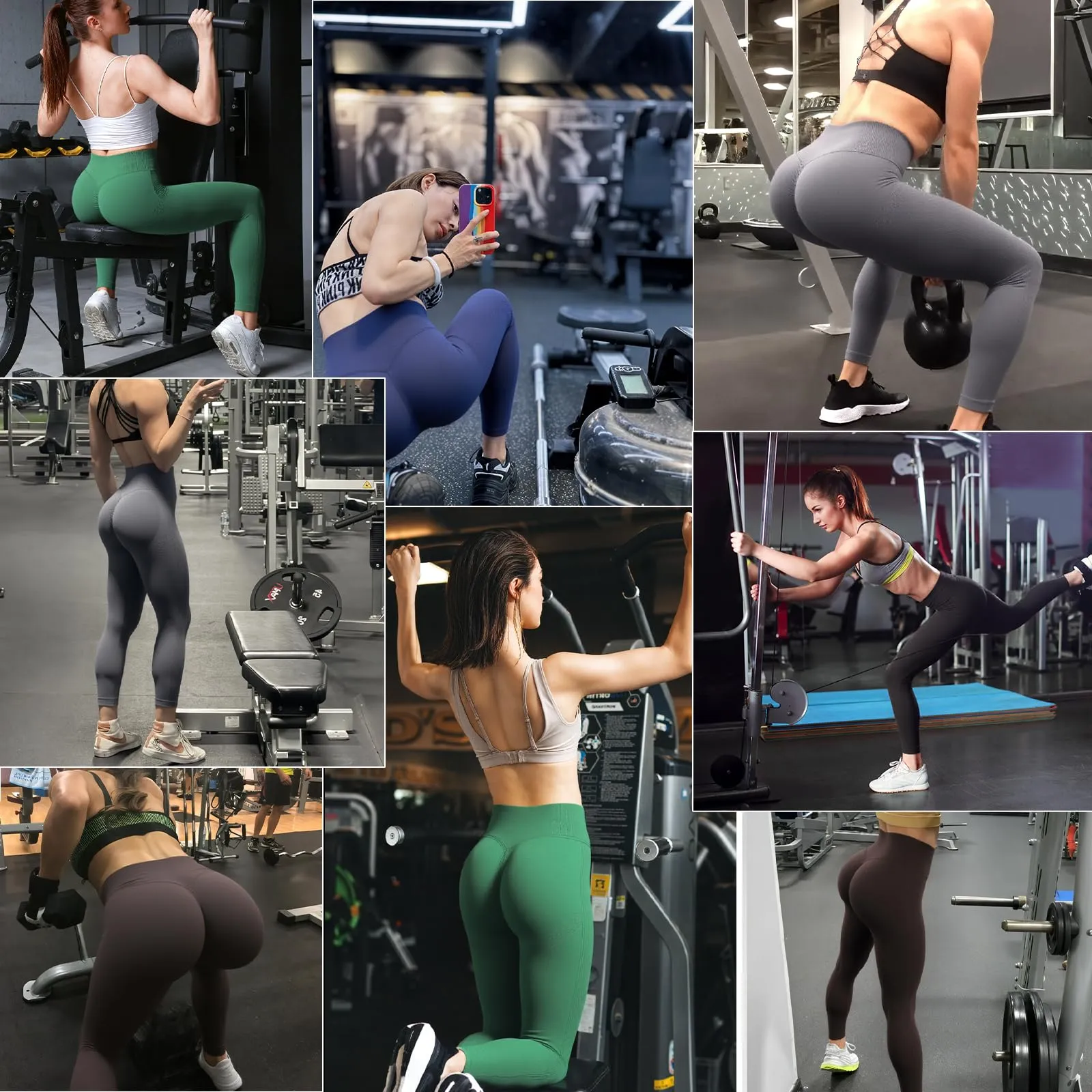 Ulknyss Leggins Sportivi Donna Push Up Leggings Palestra Vita Alta Pantaloni Fitness Yoga Anticellulite - immagine 2