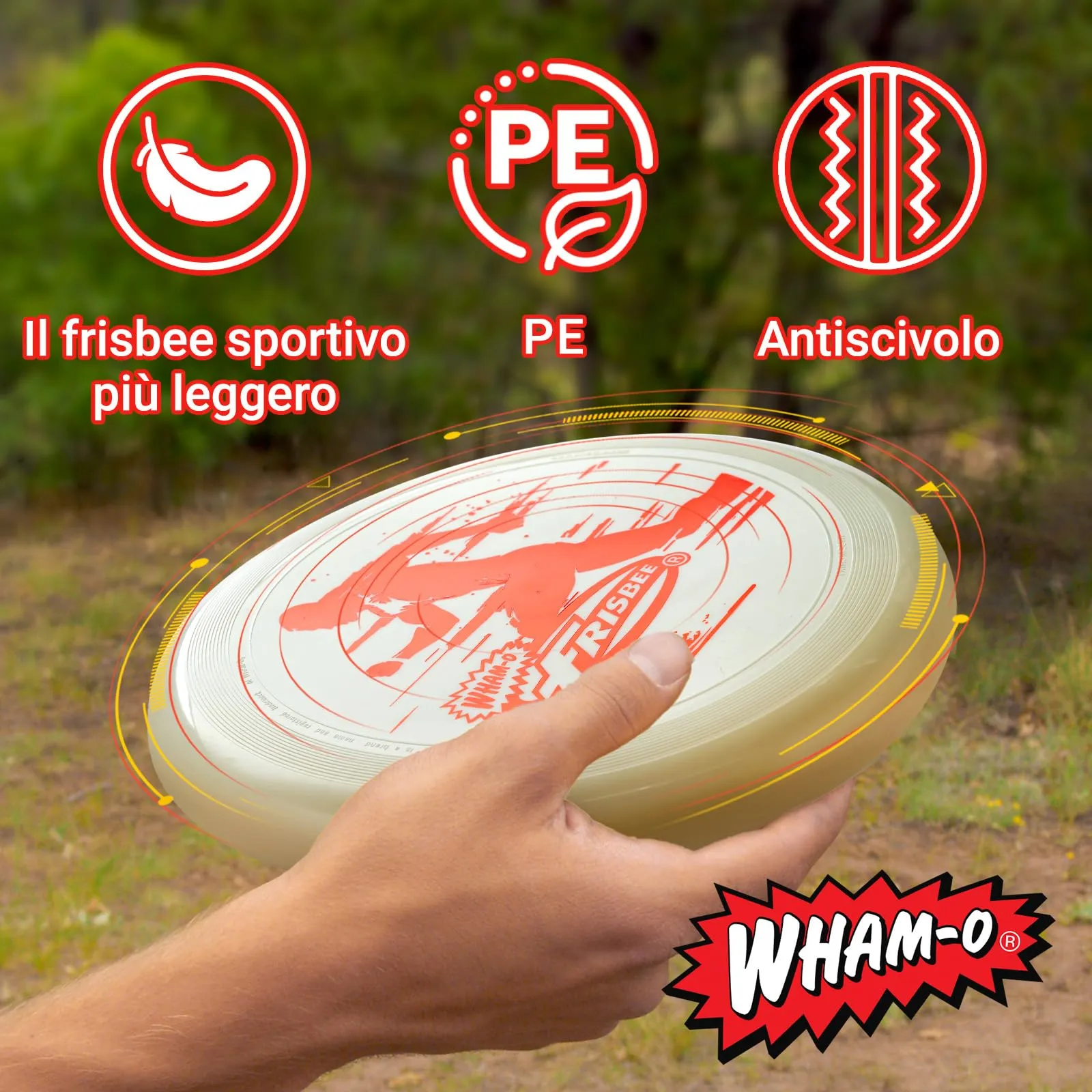 Wham-O Frisbee all Sport Disc 140g, 25.02cm, Impugnatura Resistente e Antiscivolo per Giochi all'aperto, Perfetto per Gli Sport di Squadra e Il Divertimento in Famiglia (81116-V1) - immagine 3