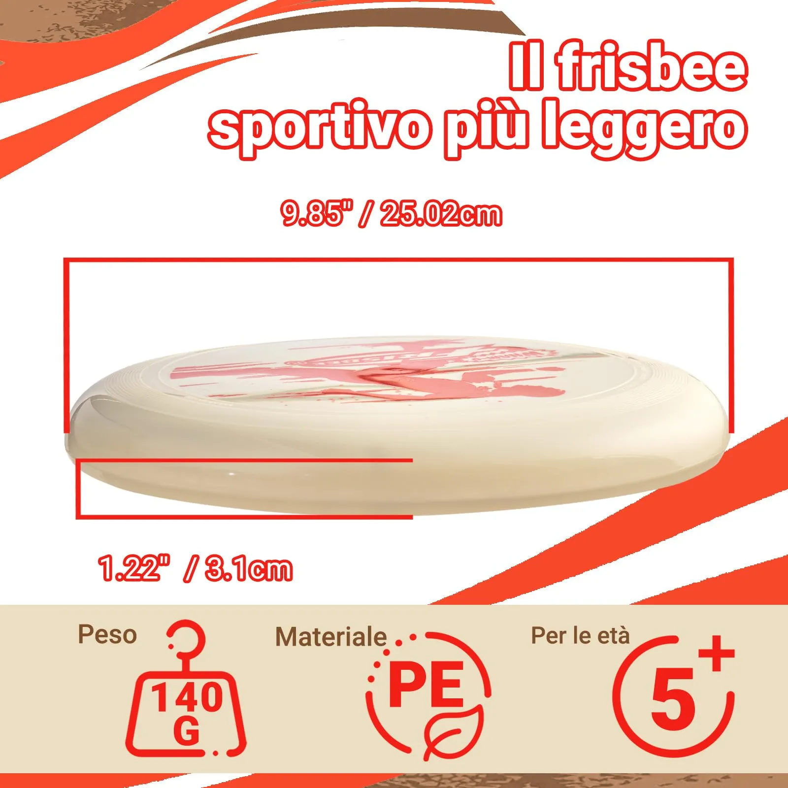 Wham-O Frisbee all Sport Disc 140g, 25.02cm, Impugnatura Resistente e Antiscivolo per Giochi all'aperto, Perfetto per Gli Sport di Squadra e Il Divertimento in Famiglia (81116-V1) - immagine 4