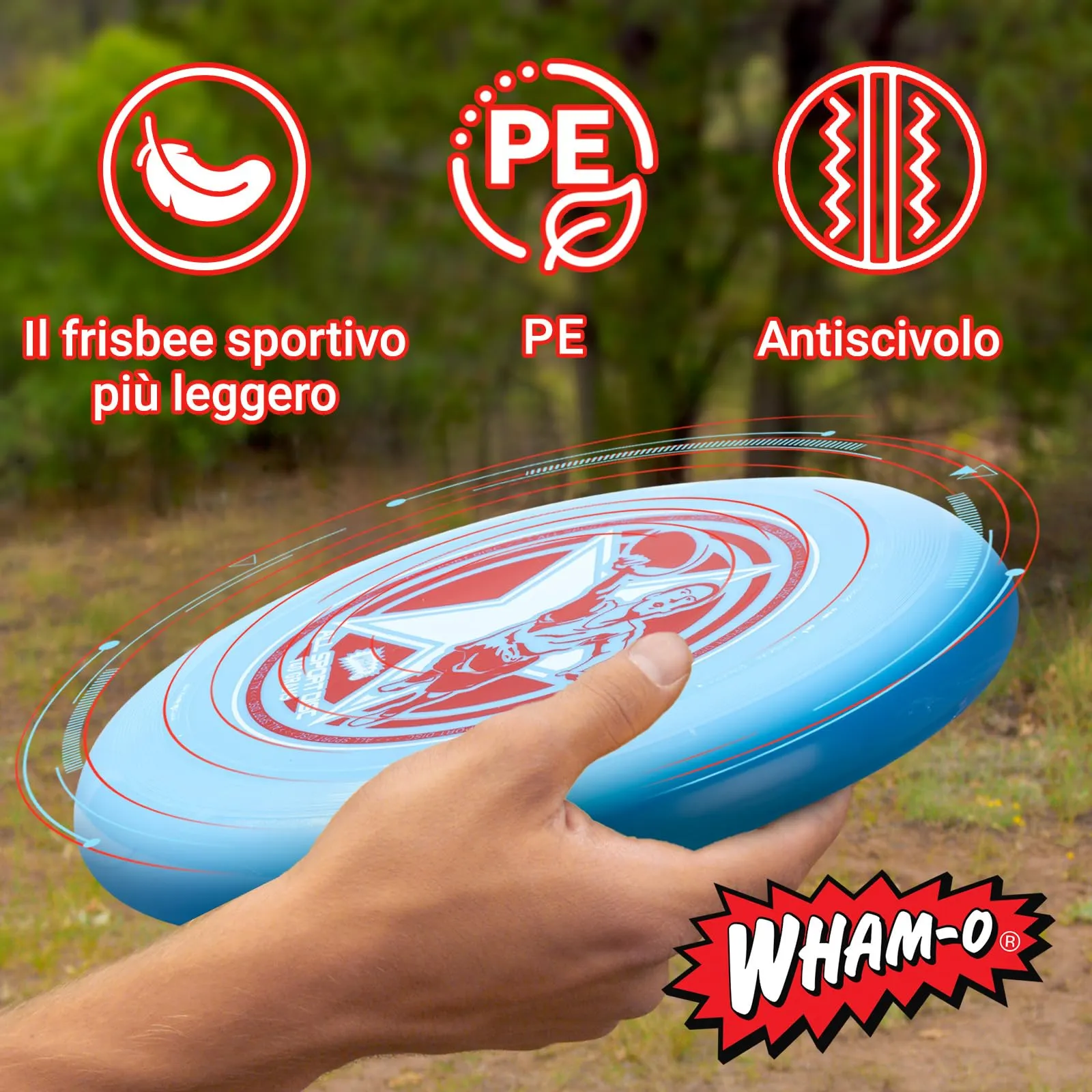 Wham-O Frisbee all Sport Disc 140g, 25.02cm, Impugnatura Resistente e Antiscivolo per Giochi all'aperto, Perfetto per Gli Sport di Squadra e Il Divertimento in Famiglia (81116-V2) - immagine 3