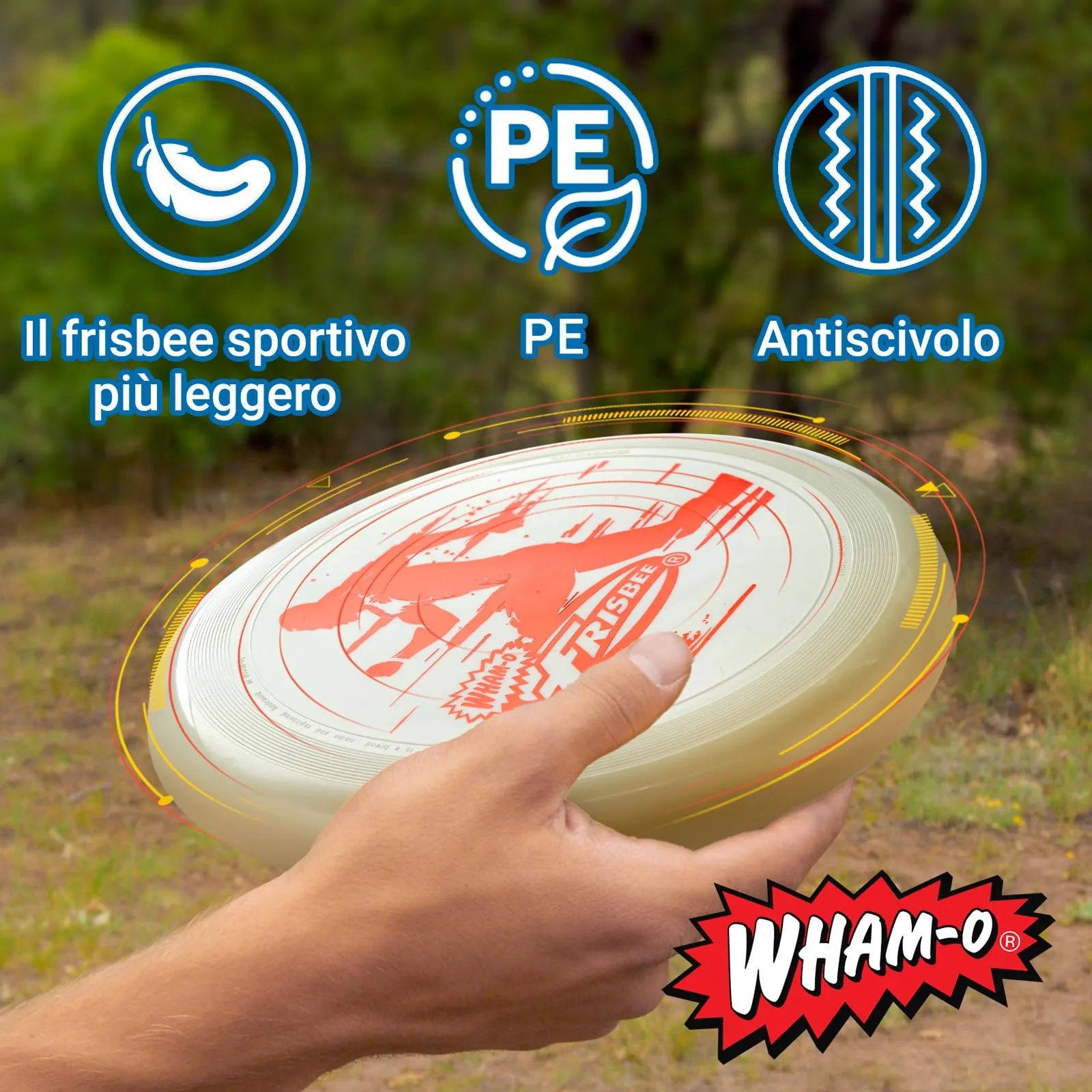 Wham-O Frisbee all Sport Disc 140g, 25.02cm, Impugnatura Resistente e Antiscivolo per Giochi all'aperto, Perfetto per Gli Sport di Squadra e Il Divertimento in Famiglia (81116-V12) - immagine 3