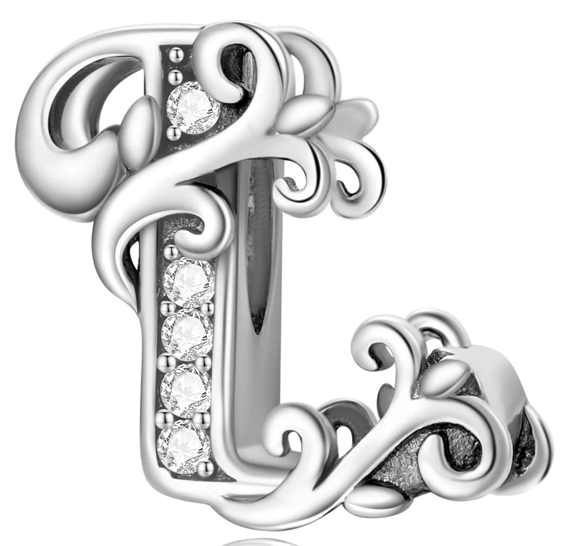 XWN Lettera Bead Charm Ciondolo Alfabeto Argento Sterling 925 con Cubic Zirconia Pendenti per Pandora Braccialetti, Compatibile con Braccialetti e Collane europei - immagine 1