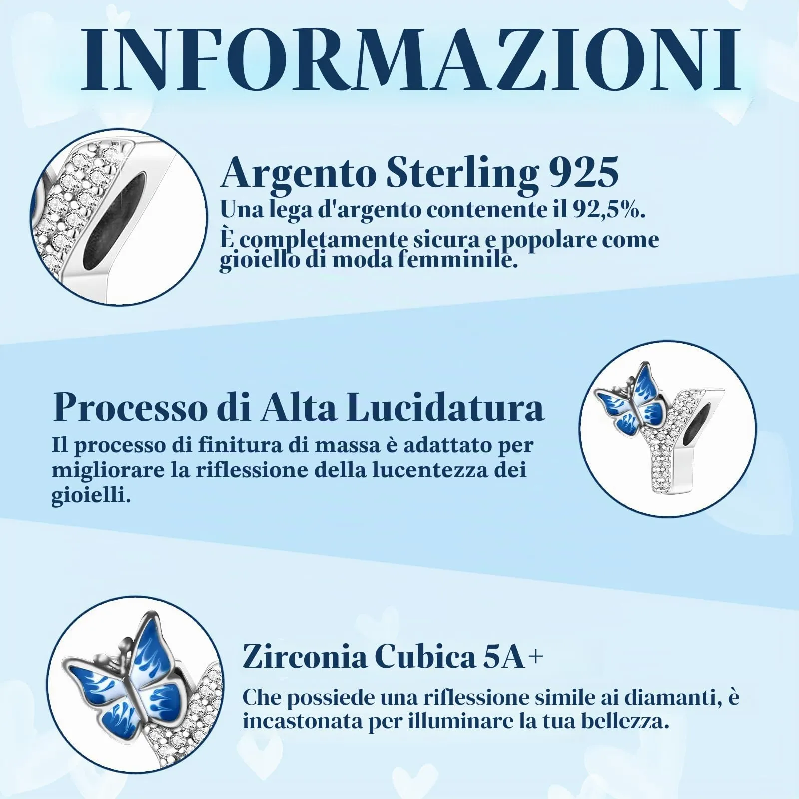 XWN Lettera Bead Charm Ciondolo Alfabeto Argento Sterling 925 con Cubic Zirconia Pendenti per Pandora Braccialetti, Compatibile con Braccialetti e Collane europei - immagine 6
