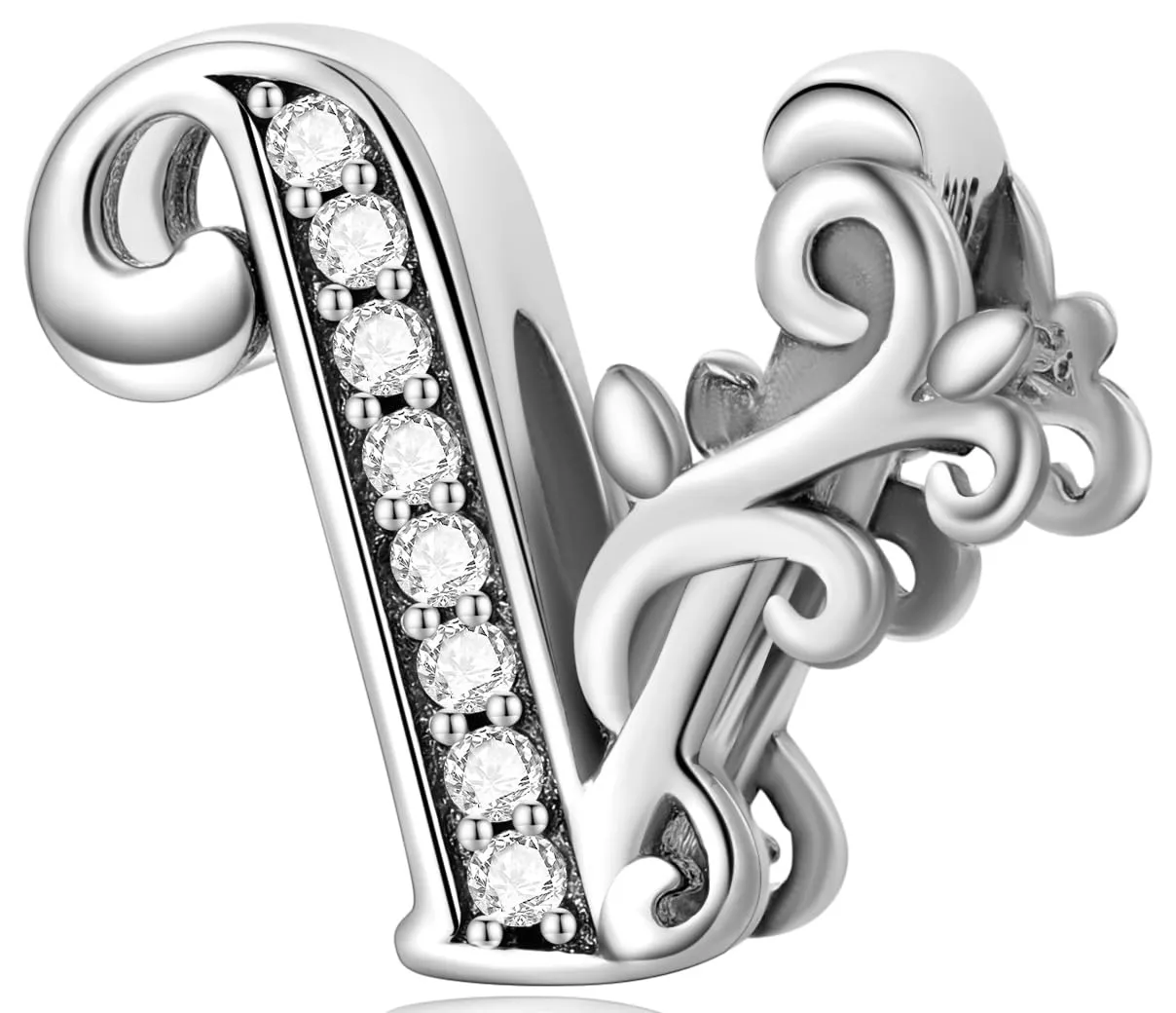 XWN Lettera Bead Charm Ciondolo Alfabeto Argento Sterling 925 con Cubic Zirconia Pendenti per Pandora Braccialetti, Compatibile con Braccialetti e Collane europei - immagine 1