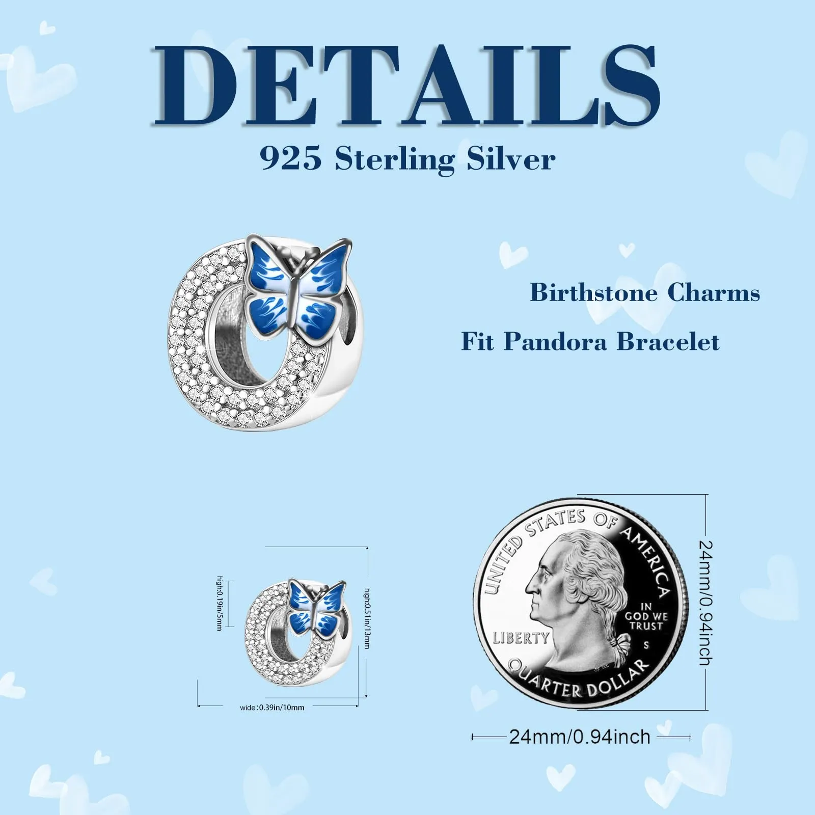 XWN Lettera Bead Charm Ciondolo Alfabeto Argento Sterling 925 con Cubic Zirconia Pendenti per Pandora Braccialetti, Compatibile con Braccialetti e Collane europei - immagine 7