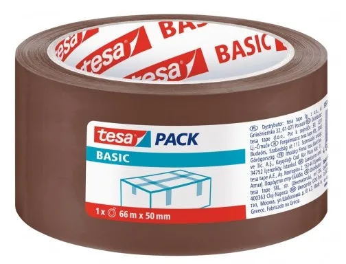 Nastro da imballaggio Tesa Basic 50mm x 66 metri - In polipropilene - Adesivo ecologico - Colore marrone - immagine 1