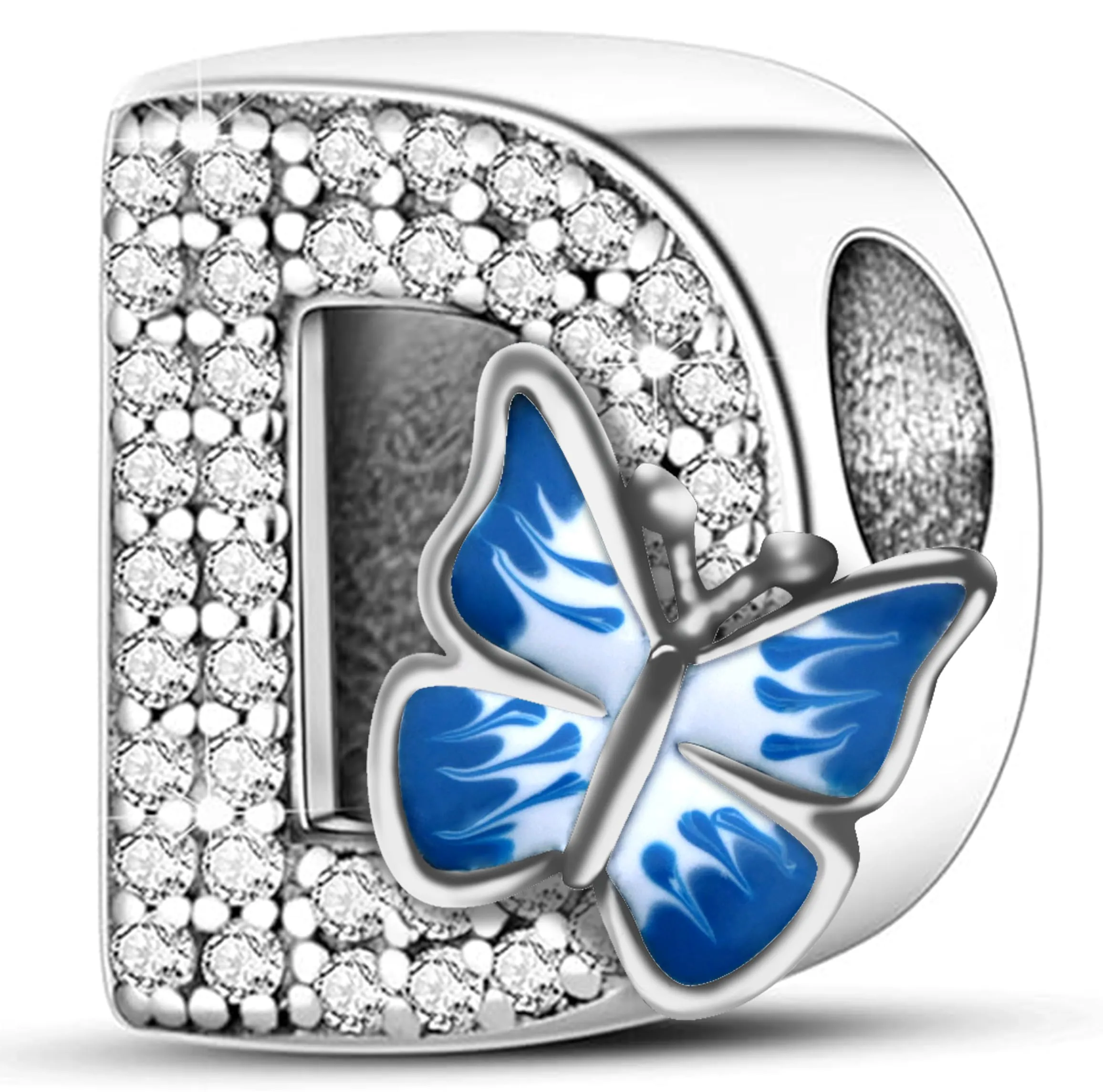 XWN Lettera Bead Charm Ciondolo Alfabeto Argento Sterling 925 con Cubic Zirconia Pendenti per Pandora Braccialetti, Compatibile con Braccialetti e Collane europei - immagine 1
