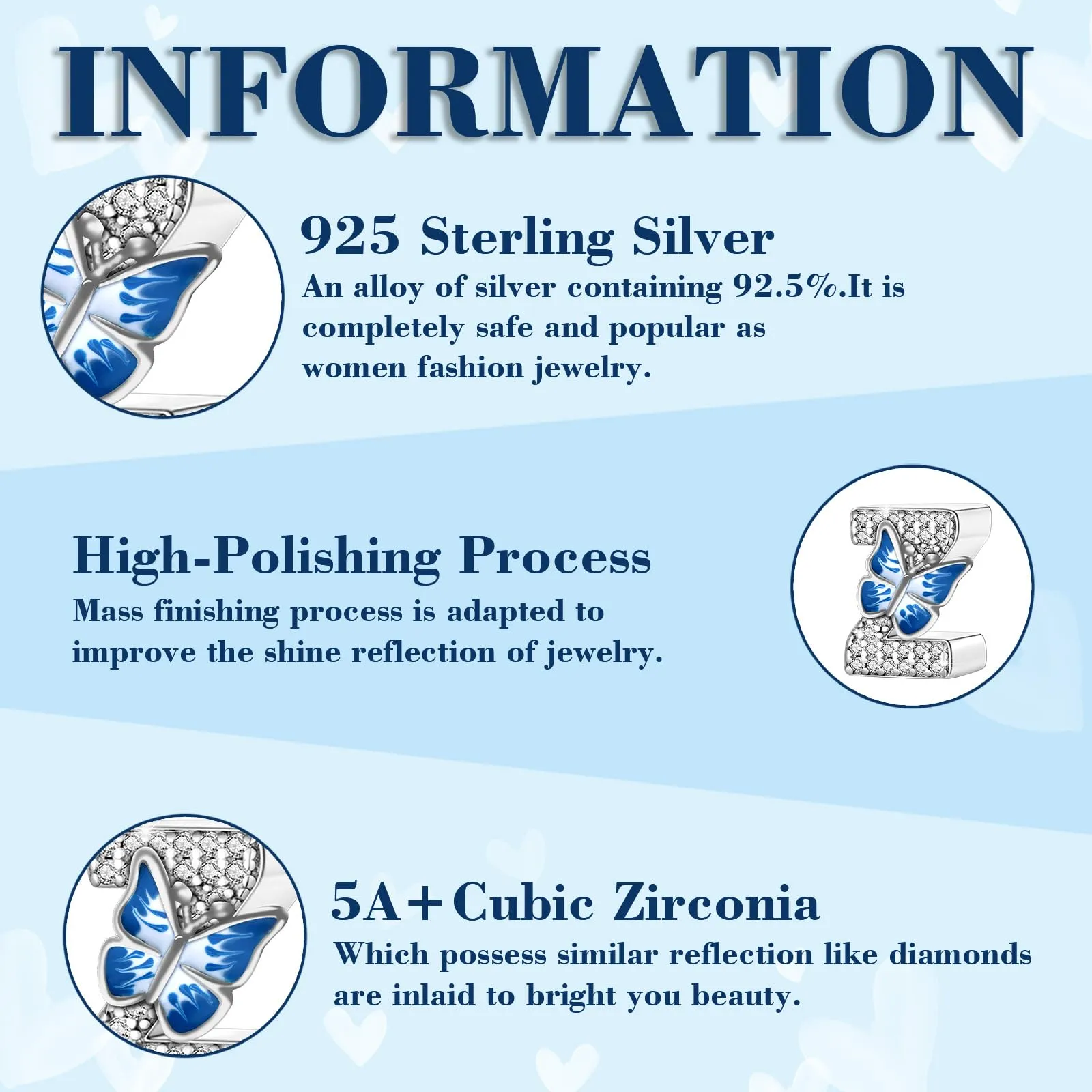 XWN Lettera Bead Charm Ciondolo Alfabeto Argento Sterling 925 con Cubic Zirconia Pendenti per Pandora Braccialetti, Compatibile con Braccialetti e Collane europei - immagine 6