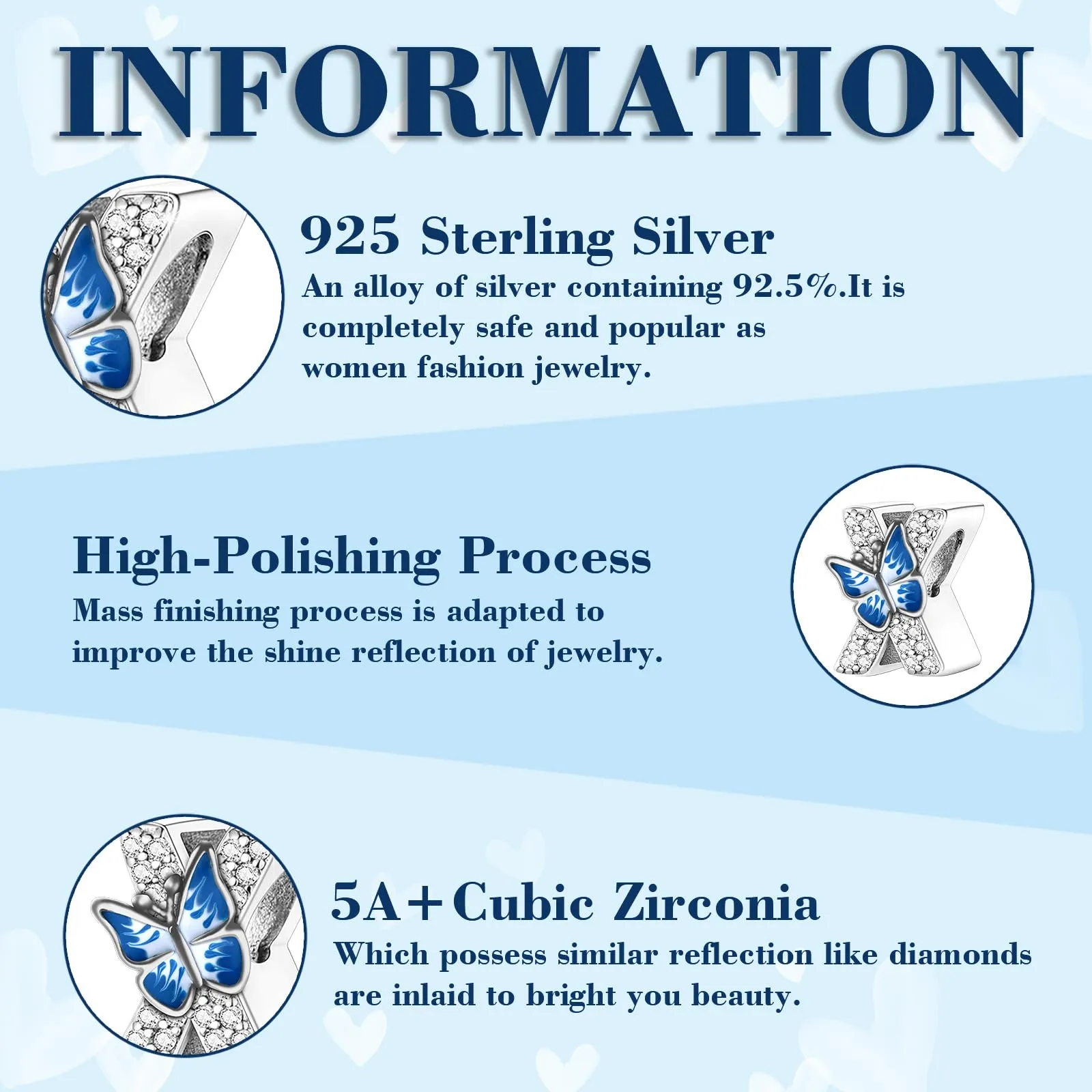 XWN Lettera Bead Charm Ciondolo Alfabeto Argento Sterling 925 con Cubic Zirconia Pendenti per Pandora Braccialetti, Compatibile con Braccialetti e Collane europei - immagine 6