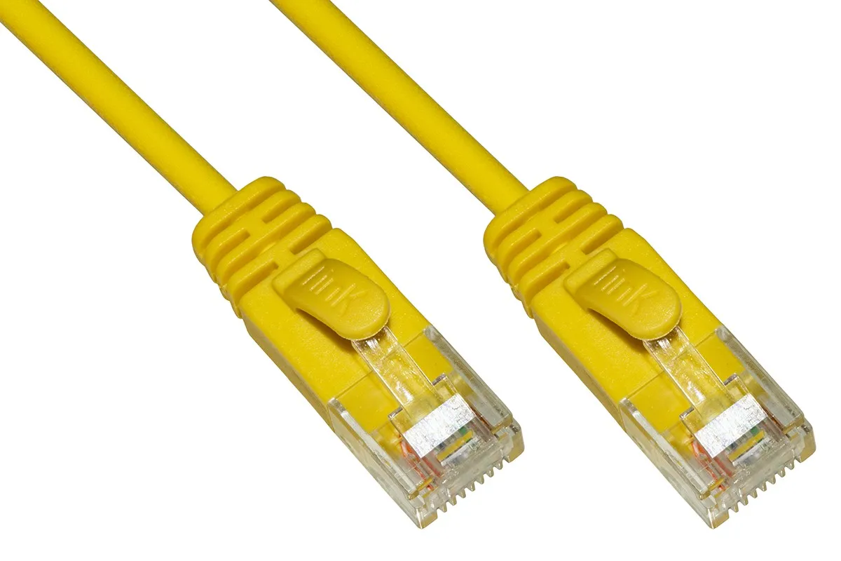 Cavo Rete Categoria 6 Non Schermato Utp Colore Giallo Halogenfree Mt 1 Slim - immagine 1