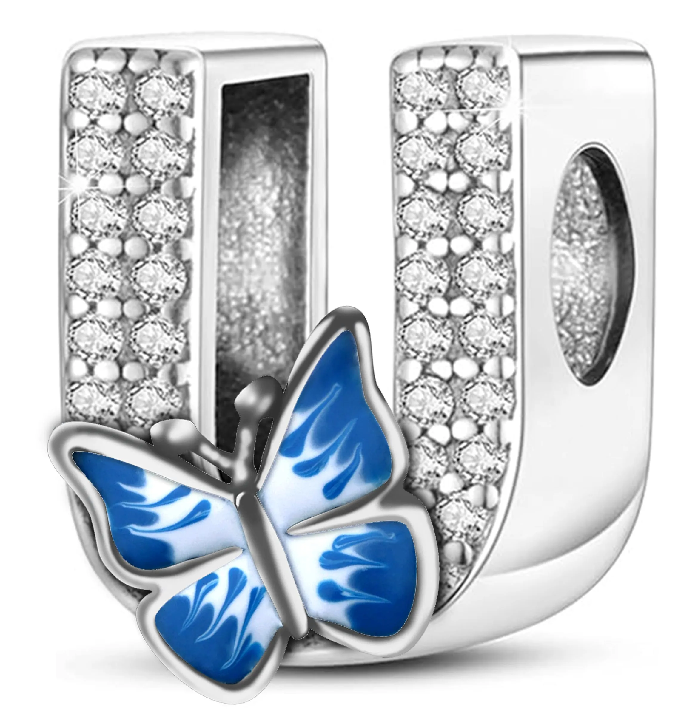 XWN Lettera Bead Charm Ciondolo Alfabeto Argento Sterling 925 con Cubic Zirconia Pendenti per Pandora Braccialetti, Compatibile con Braccialetti e Collane europei - immagine 1
