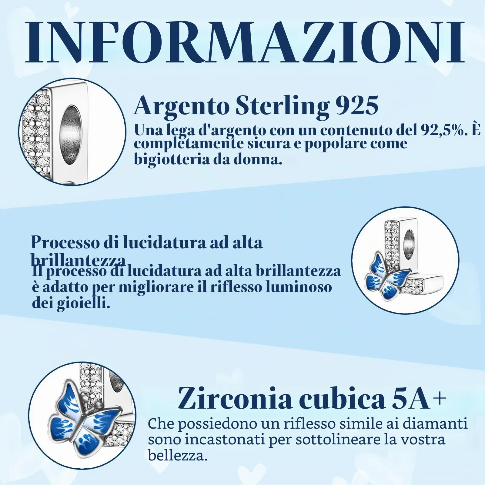 XWN Lettera Bead Charm Ciondolo Alfabeto Argento Sterling 925 con Cubic Zirconia Pendenti per Pandora Braccialetti, Compatibile con Braccialetti e Collane europei - immagine 6