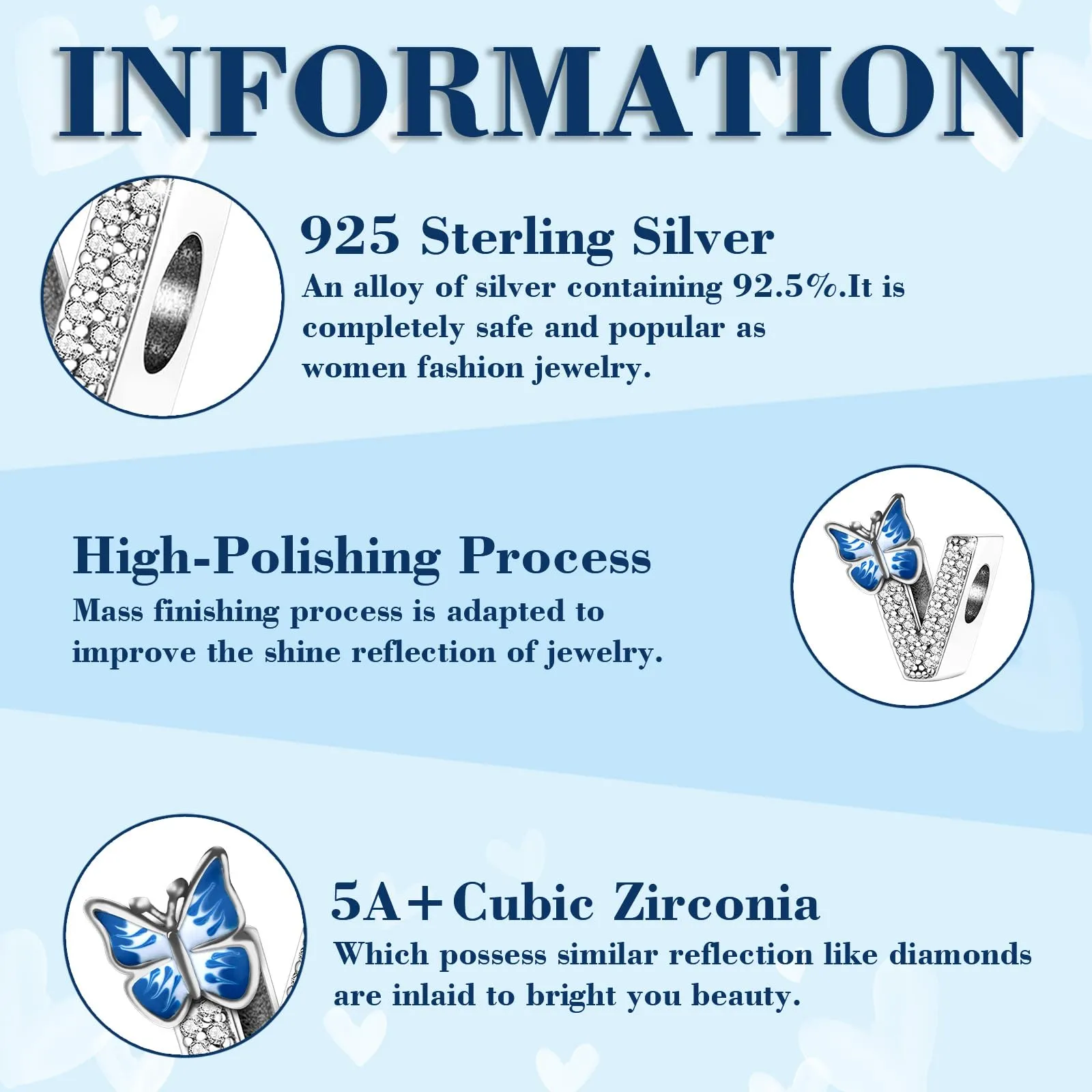 XWN Lettera Bead Charm Ciondolo Alfabeto Argento Sterling 925 con Cubic Zirconia Pendenti per Pandora Braccialetti, Compatibile con Braccialetti e Collane europei - immagine 6