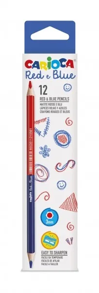 Carioca Pack de 12 Lapices - Cuerpo Lacado Hexagonal - Mina de Ø 3.5mm - Color Azul/Rojo - immagine 1