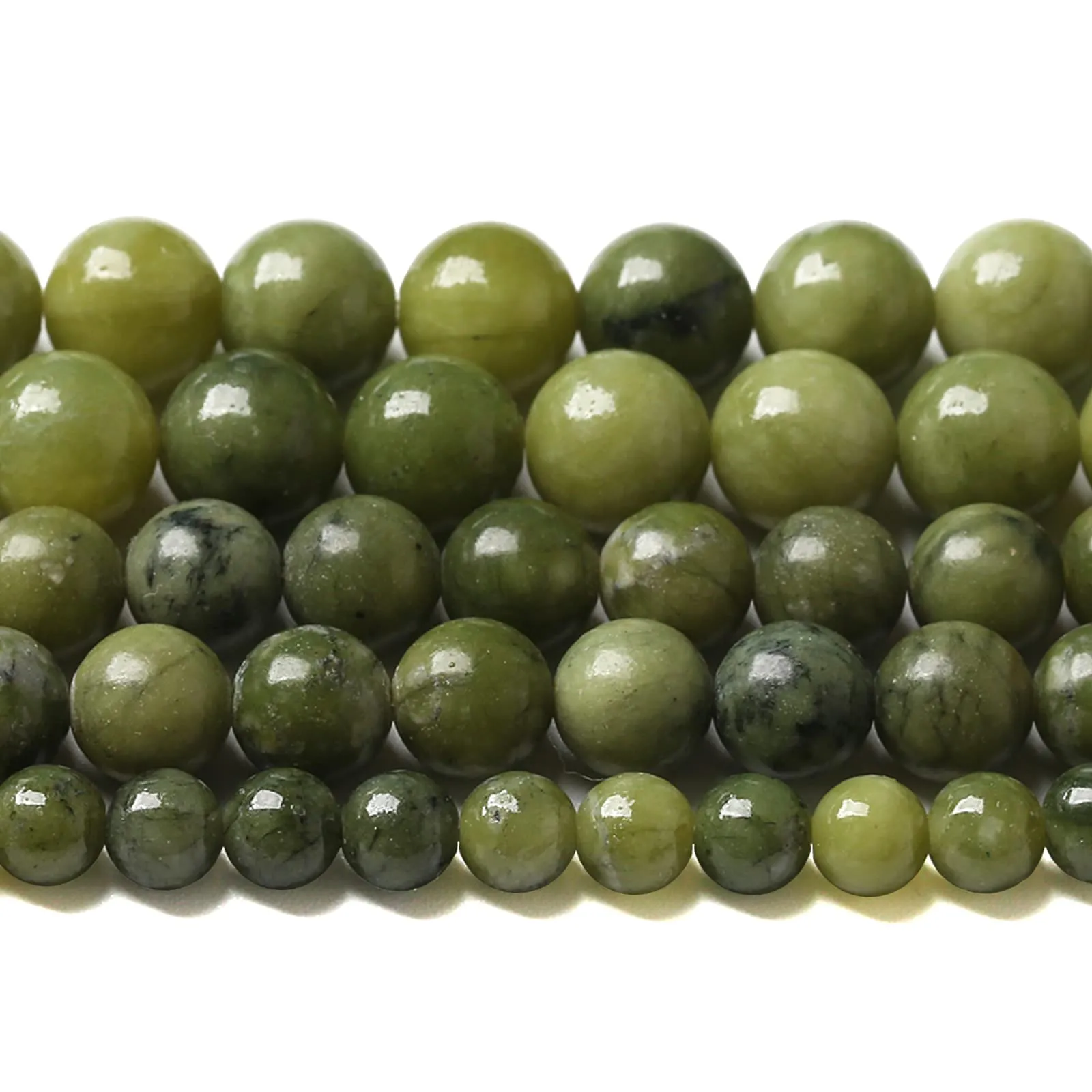 30 perline sfuse di giada verde cinese, 12 mm, per creare gioielli fai da te, braccialetti e collane - immagine 1