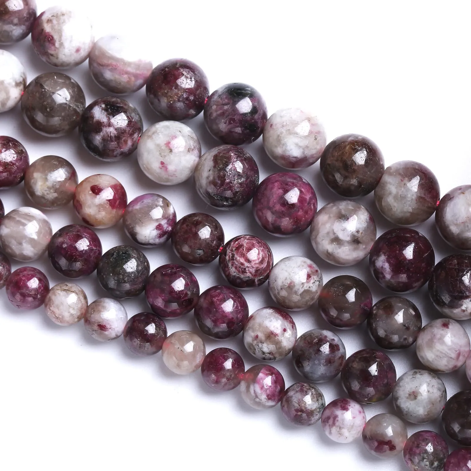 6 mm 60 perline sfuse in pietra naturale colorata tormalina per la creazione di gioielli fai da te braccialetto collana 1 filo - immagine 1