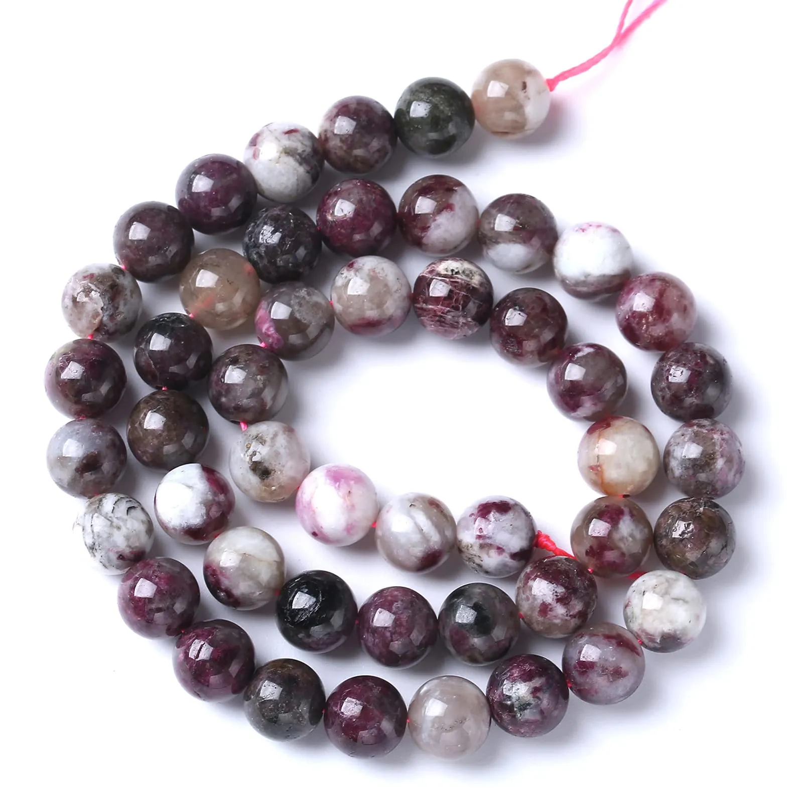 6 mm 60 perline sfuse in pietra naturale colorata tormalina per la creazione di gioielli fai da te braccialetto collana 1 filo - immagine 2