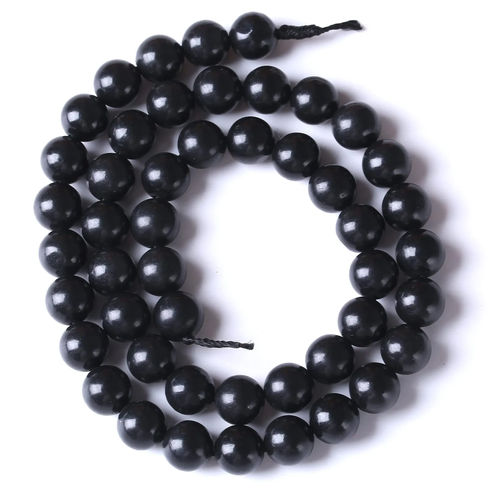 120 perline di shungite in pietra naturale da 6 mm, perline sfuse per gioielli fai da te - immagine 2