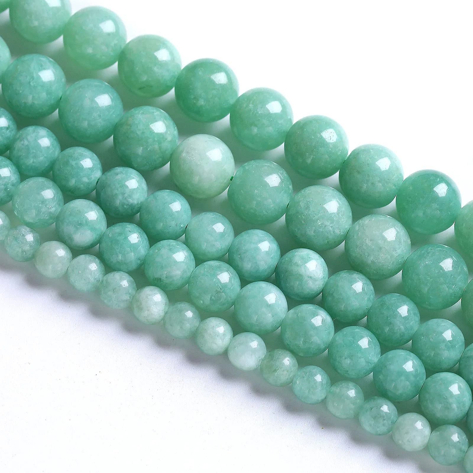 Perline di giada birmana in pietra naturale, 10 mm, 36 pezzi, per la creazione di gioielli fai da te e braccialetti - immagine 2
