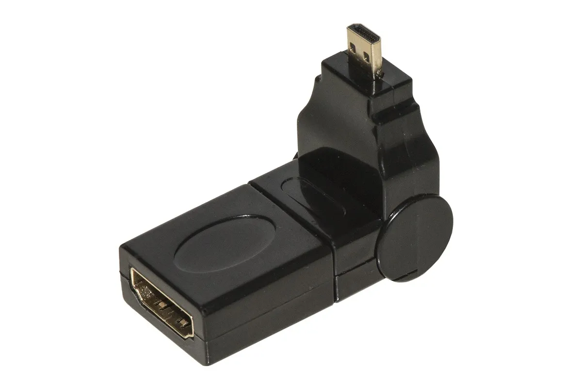 Adattatore Micro Hdmi Maschio - Hdmi Femmina Con Connettore Inclinabile E Ruotabile - immagine 1