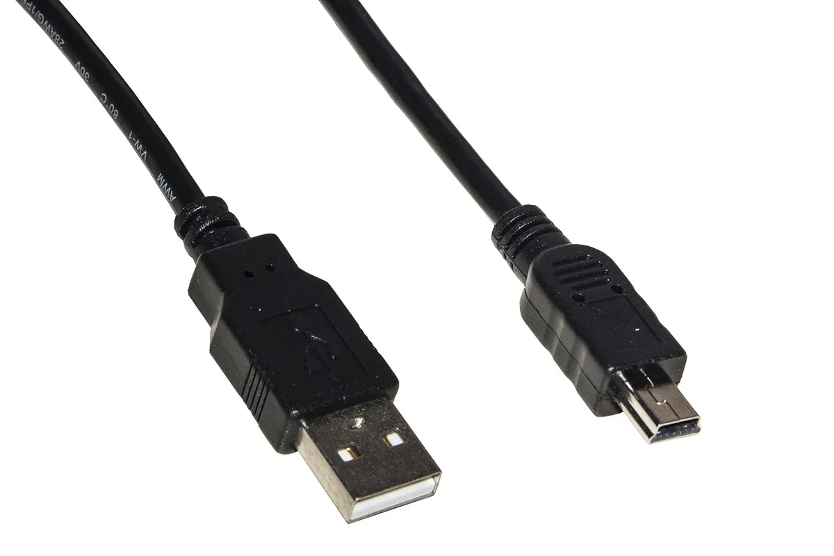 Cavo Usb 2.0 Mini B 5 Poli Per Ricarica O Trasmissione Dati In Rame Mt.18 - immagine 1