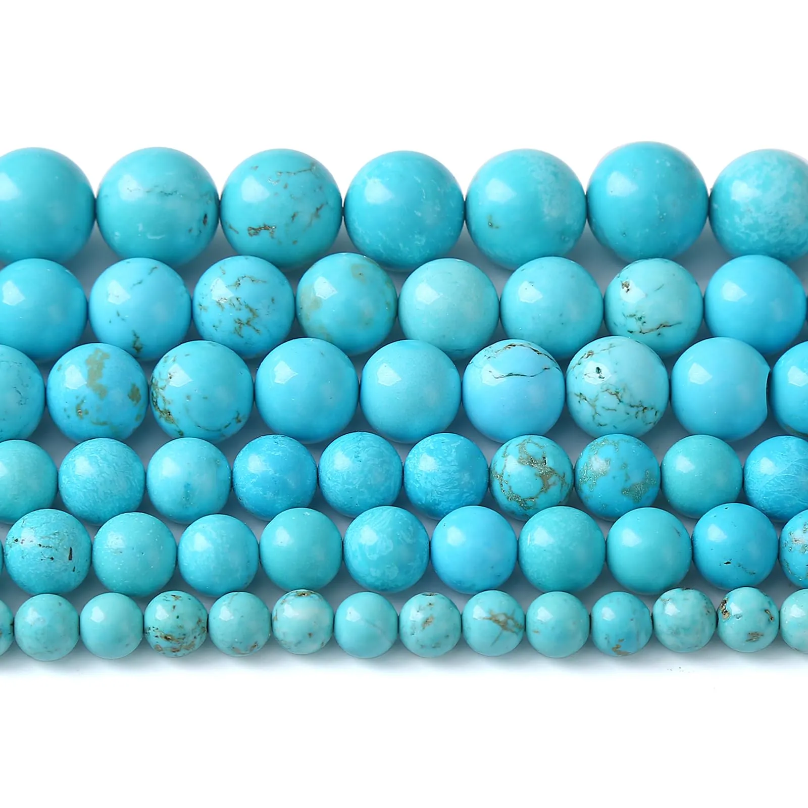 Perline turchesi in pietra naturale, 4 mm, 86 pezzi, per gioielli fai da te - immagine 1