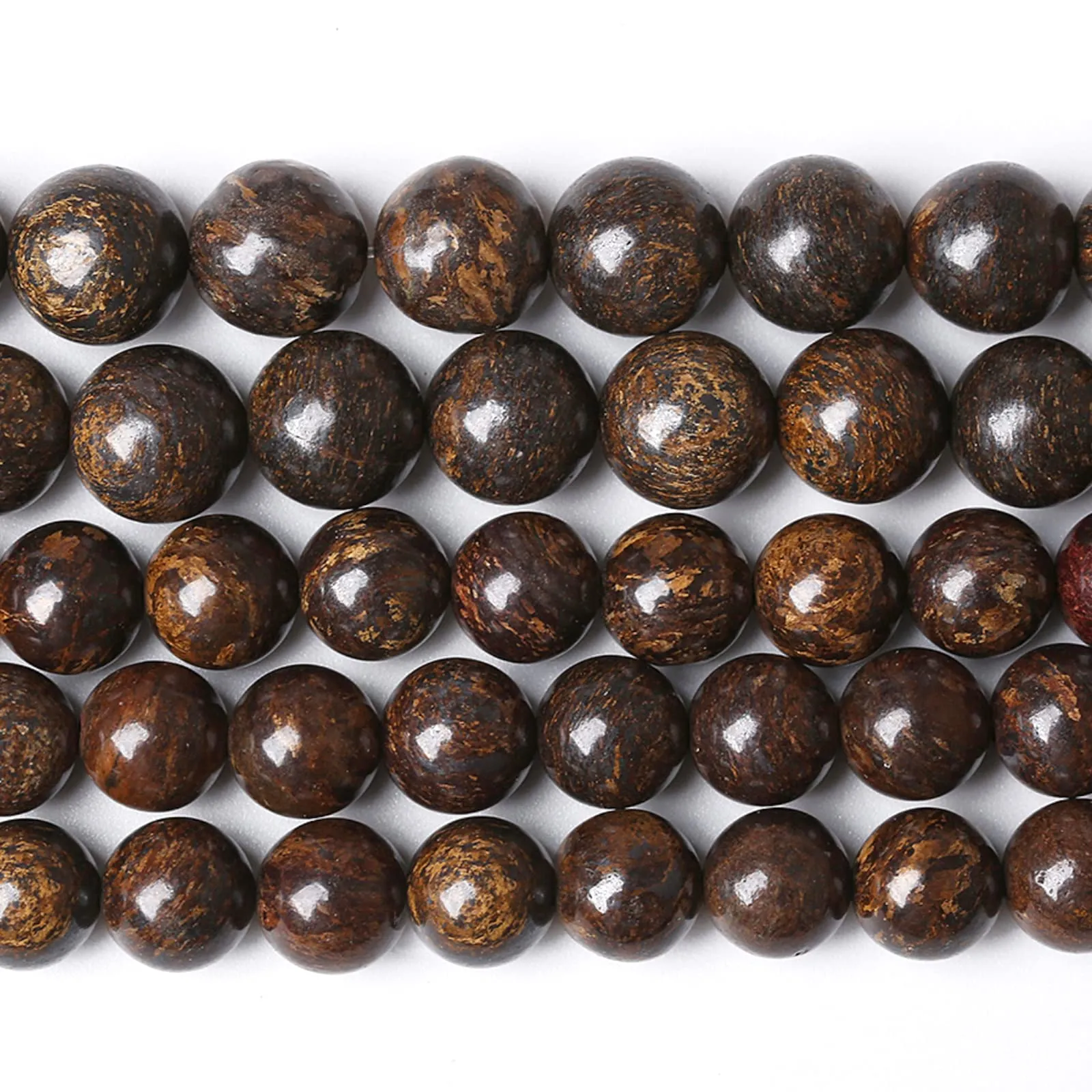 Perline distanziali sfuse in pietra naturale di bronzite, 4 mm, 86 pezzi, per la creazione di gioielli fai da te, bracciali, collane, 1 filo - immagine 2