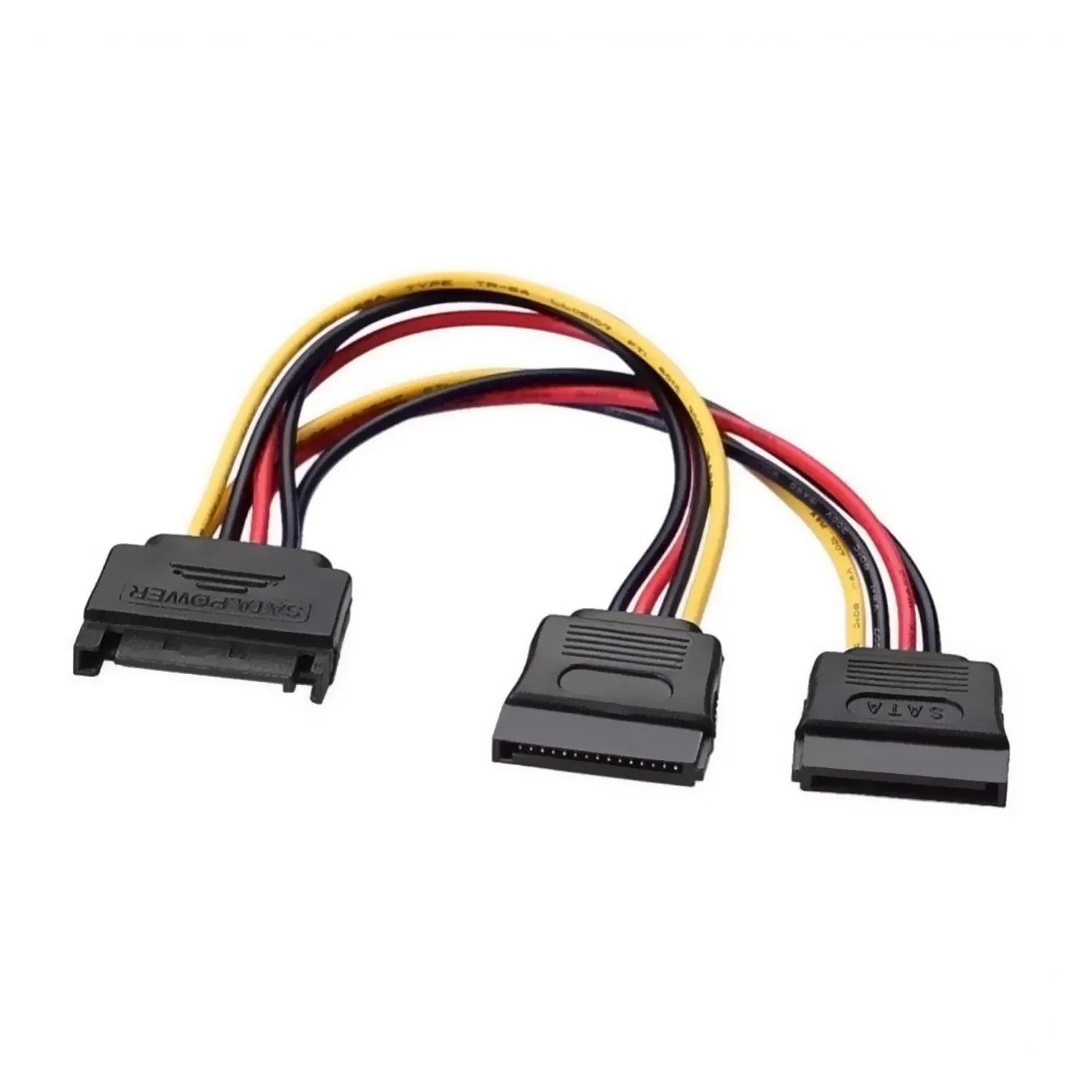 AISENS A131-0353 cavo SATA 02 m SATA a 15 pin 2 x SATA a 15 pin Nero Rosso Giallo - immagine 1