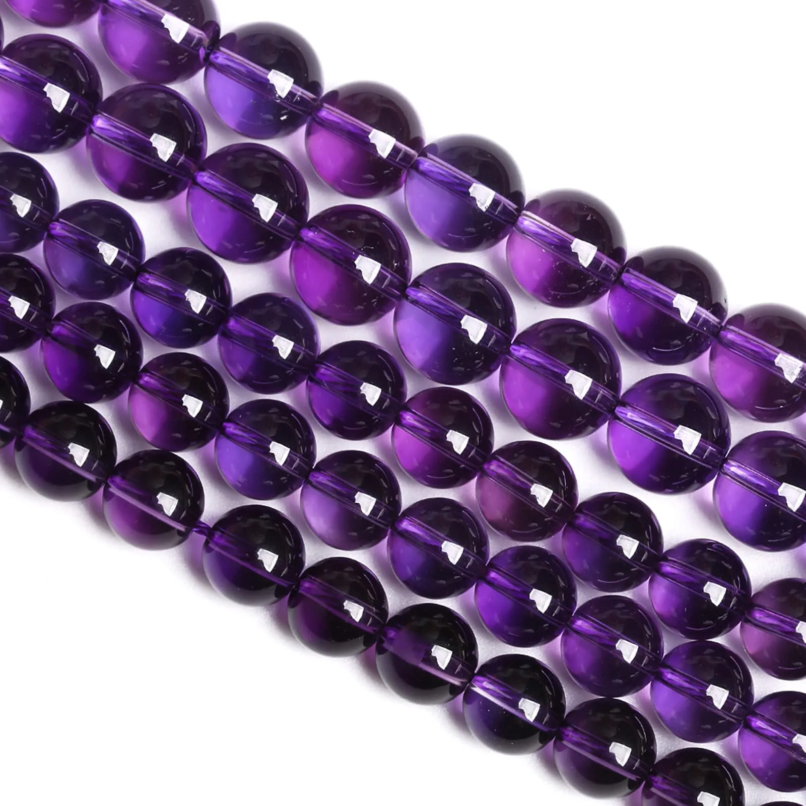 Perline sfuse in pietra naturale di ametista di grado 3A, 10 mm, 38 pezzi, per gioielli fai da te - immagine 1
