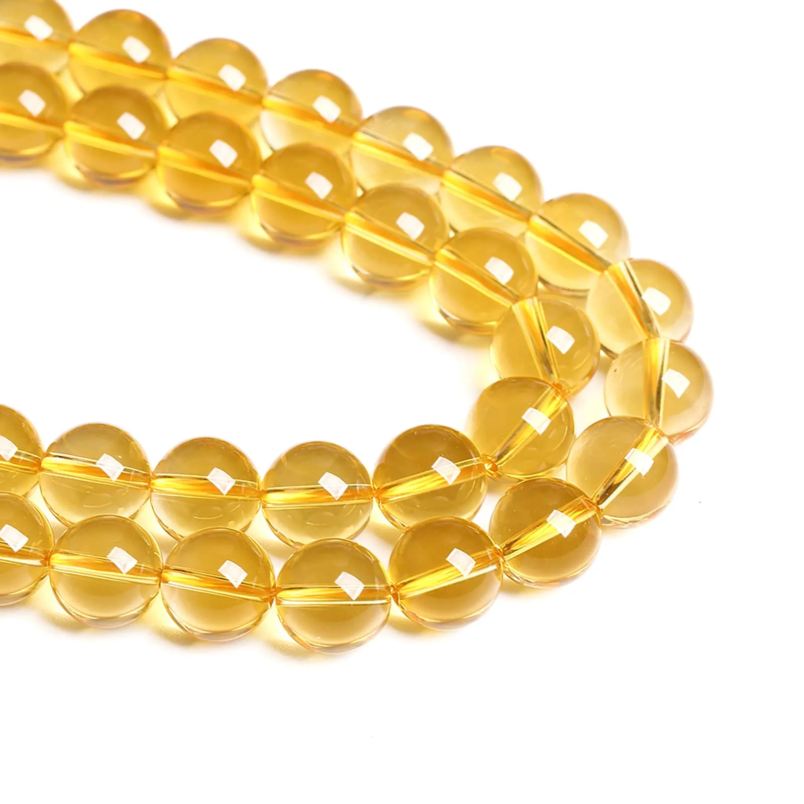46 perline sfuse in citrino naturale, 8 mm, grado 3A, per la creazione di gioielli fai da te e braccialetti - immagine 2