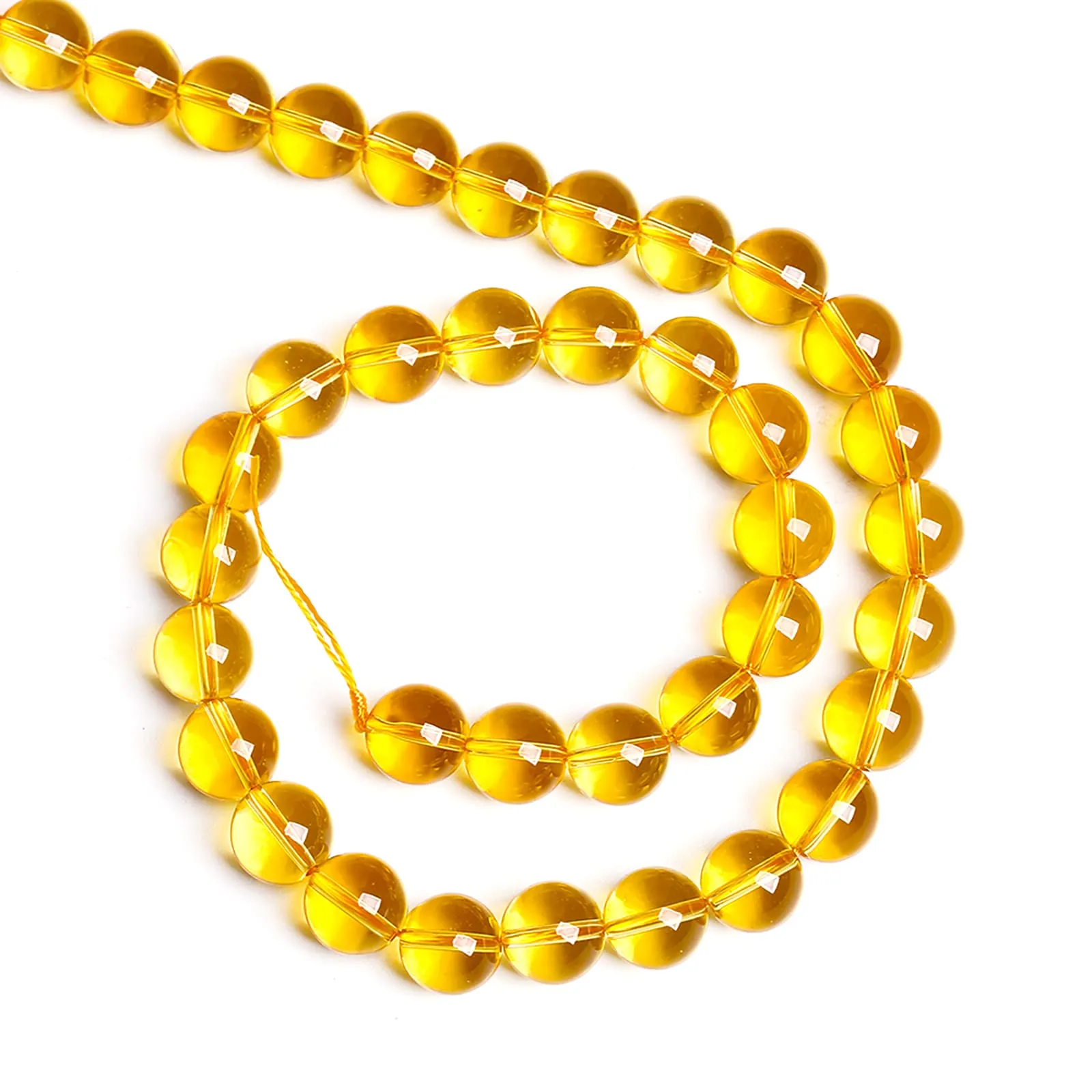 46 perline sfuse in citrino naturale, 8 mm, grado 3A, per la creazione di gioielli fai da te e braccialetti - immagine 4
