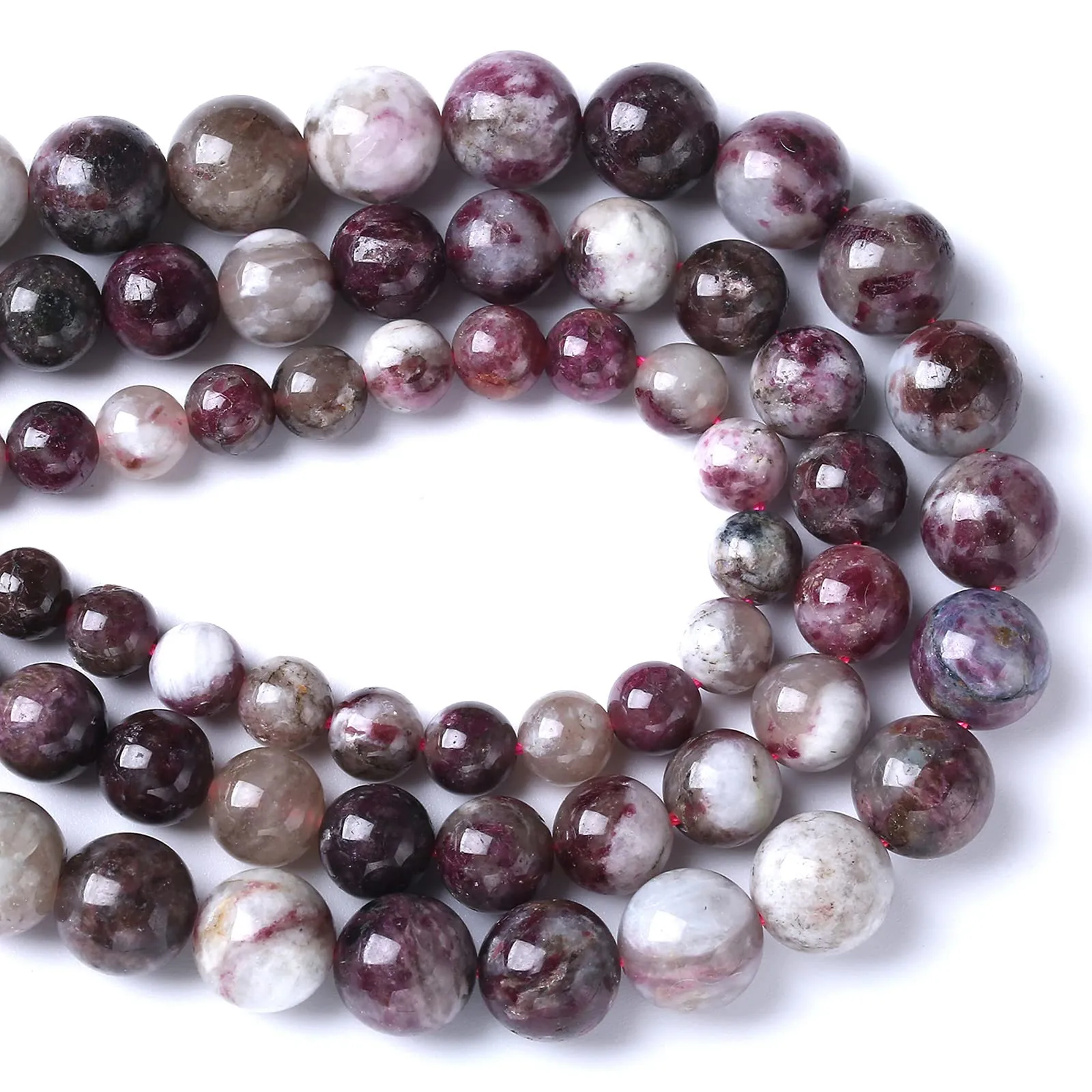 8 mm 44 perline sfuse in pietra naturale colorata tormalina per la creazione di gioielli fai da te braccialetto collana 1 filo - immagine 2
