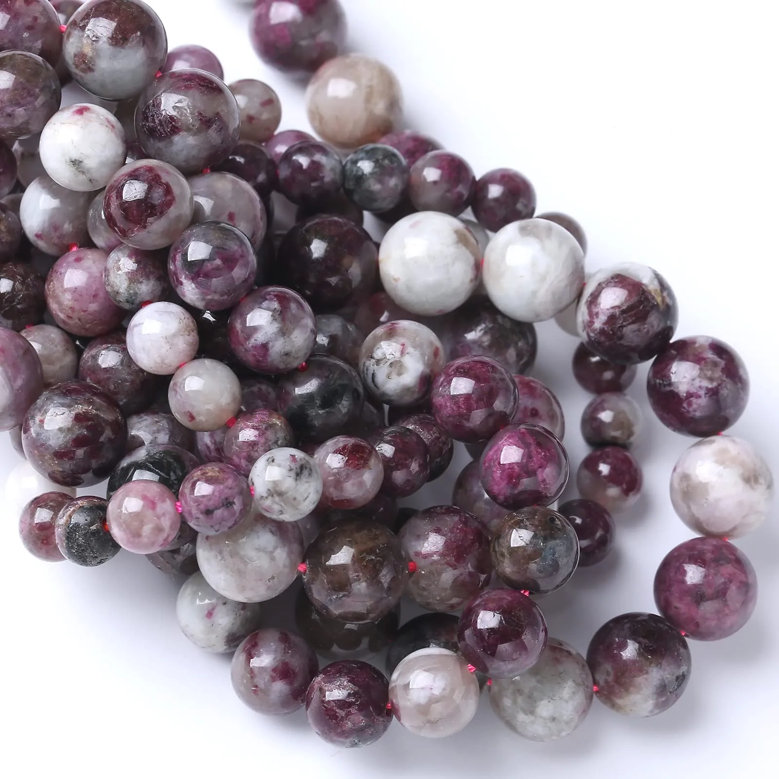8 mm 44 perline sfuse in pietra naturale colorata tormalina per la creazione di gioielli fai da te braccialetto collana 1 filo - immagine 3