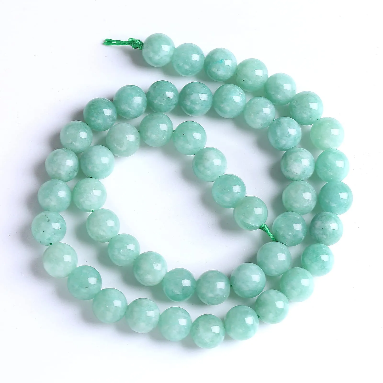 Perline di giada birmana in pietra naturale da 8 mm, 45 pezzi, per la creazione di gioielli fai da te, braccialetti - immagine 3