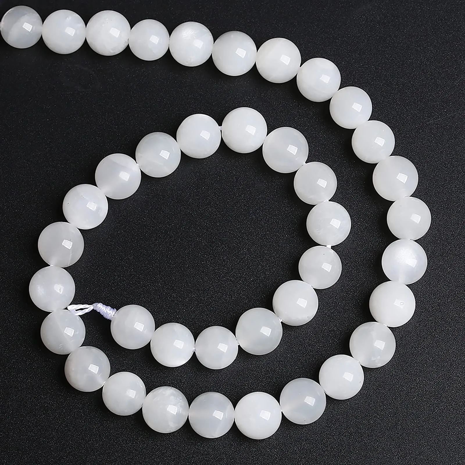 36 perline distanziali in cristallo bianco naturale di grado AAA, per la creazione di gioielli e braccialetti fai da te, 10 mm, 1 filo - immagine 3