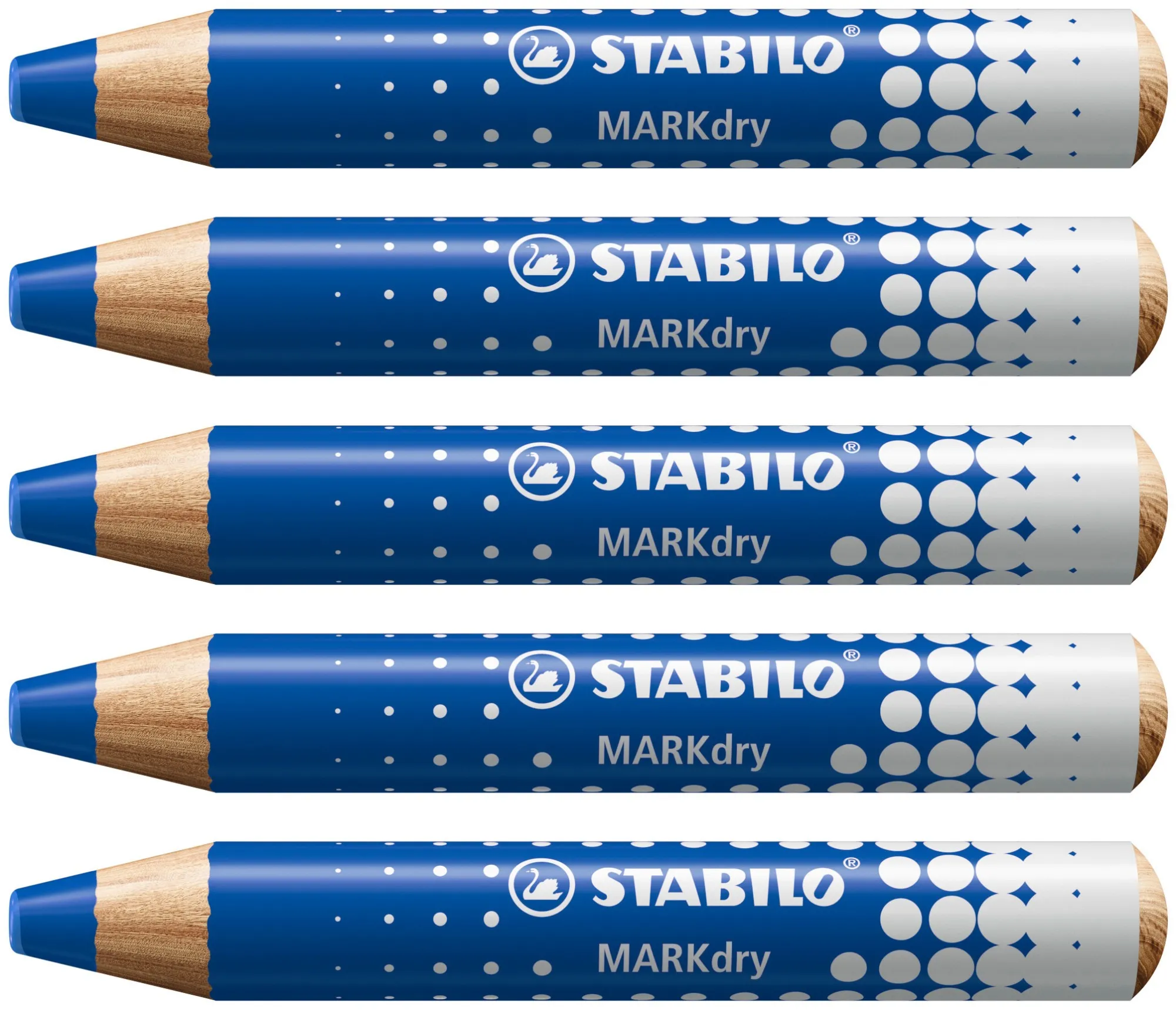 Stabilo MARKdry Pennarello per lavagna - Mina XXL da 10 mm - Legno certificato 100% CFRP - Colore blu - immagine 1