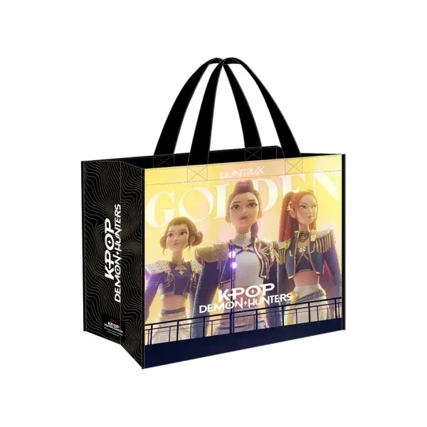 Borsa shopper riutilizzabile Safta K-Pop Demon Hunters - 36 litri - con manici - in polipropilene - 45x40x20 cm - nera - immagine 1