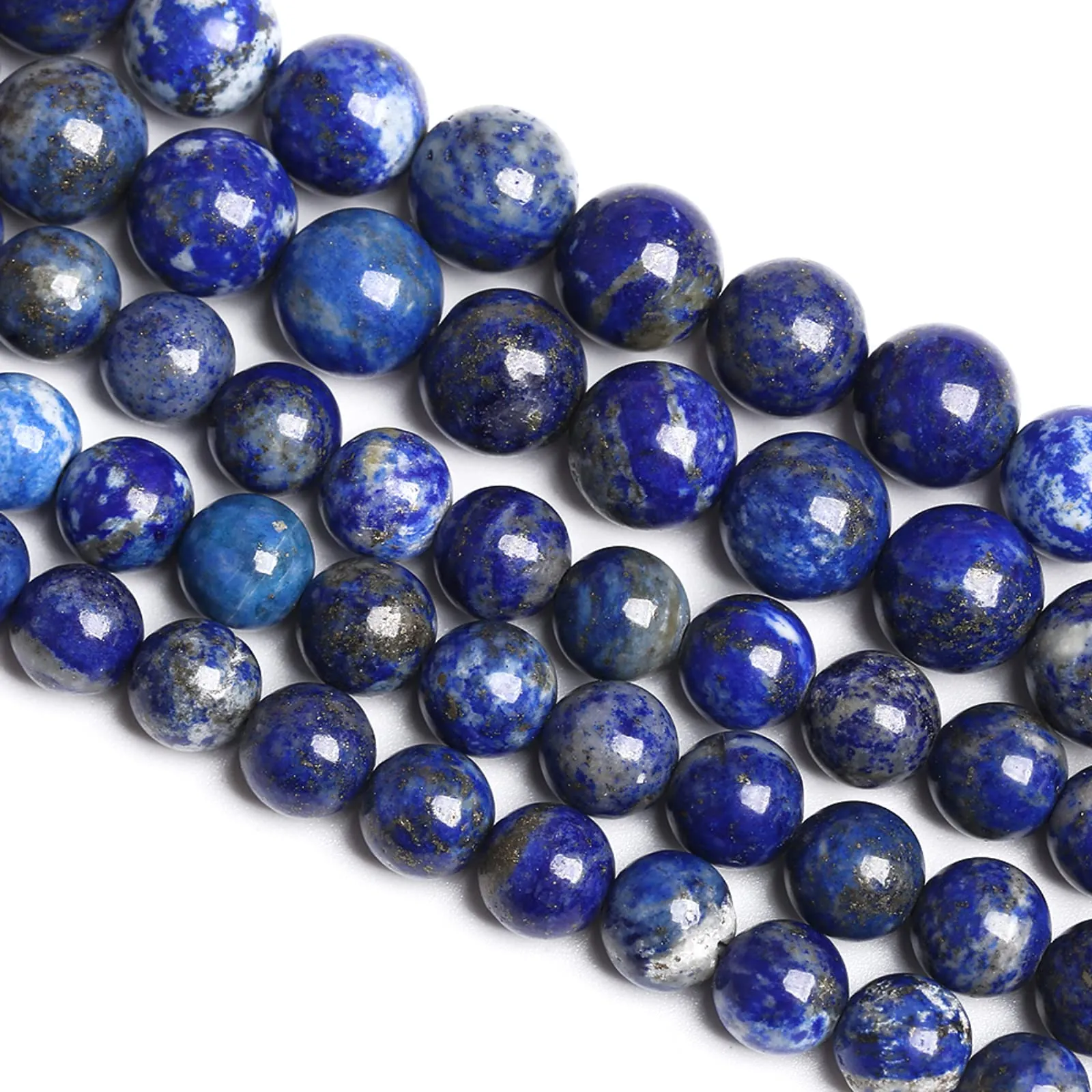 10 mm 36 perline di pietra naturale blu lapislazzuli di grado A per la creazione di gioielli fai da te braccialetto di cristallo 1 filo - immagine 1
