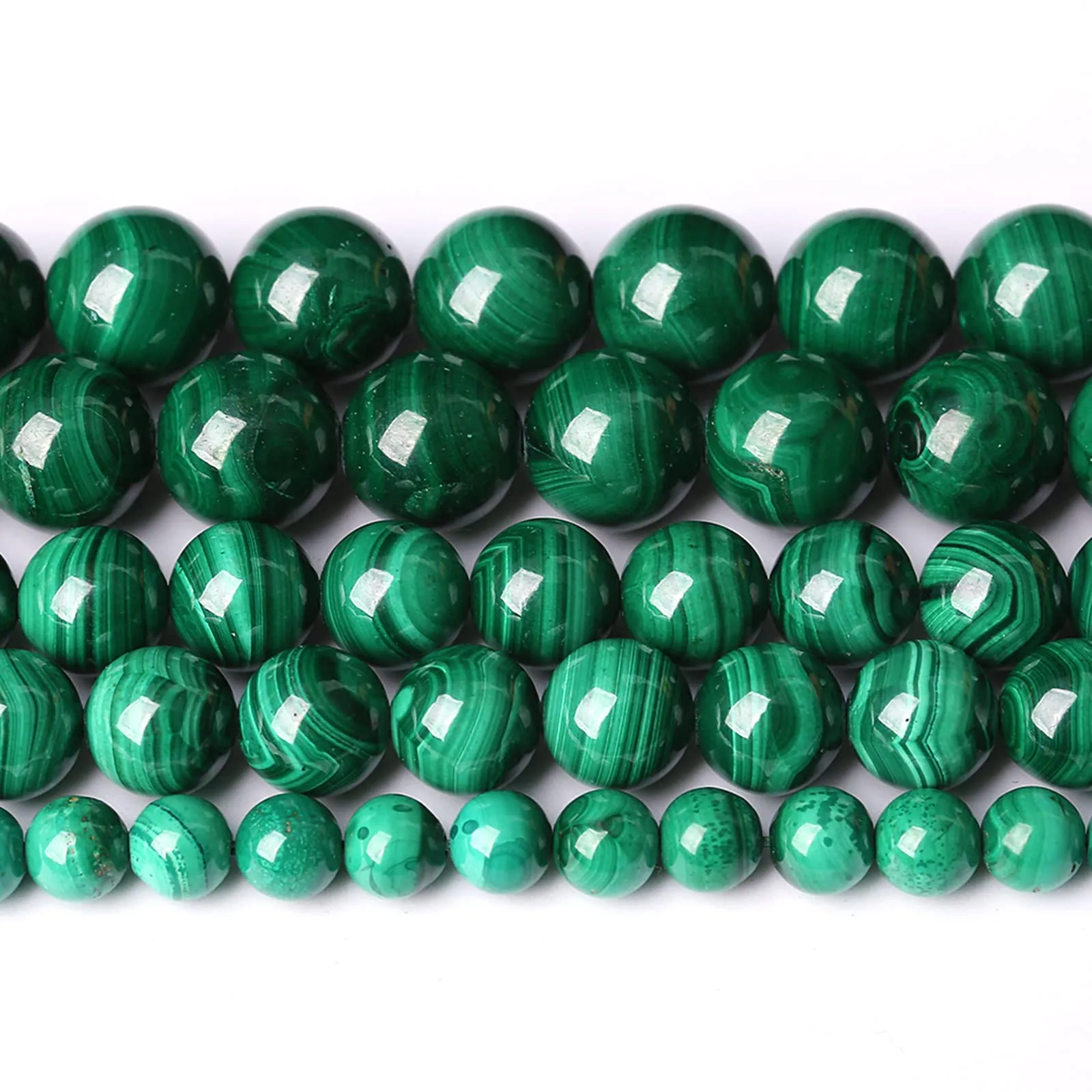 23 perline sfuse in pietra naturale verde malachite di grado 3A per la creazione di gioielli e braccialetti fai da te, 8 mm - immagine 1