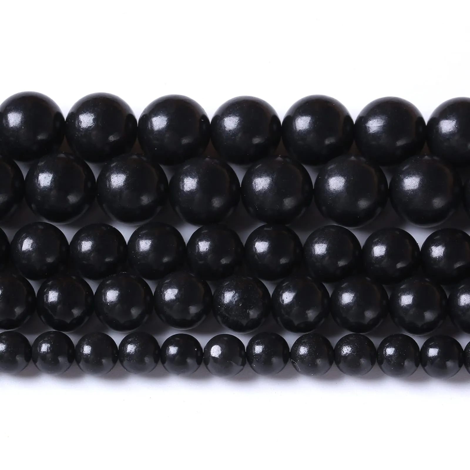 6 mm 60 perline in pietra naturale di shungite, perline sfuse per gioielli fai da te - immagine 1