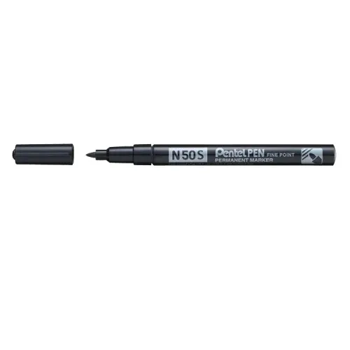 Pennarello indelebile Pentel N50S - Punta fine da 318 mm - Resistente all'acqua e alla luce - Nero - immagine 1