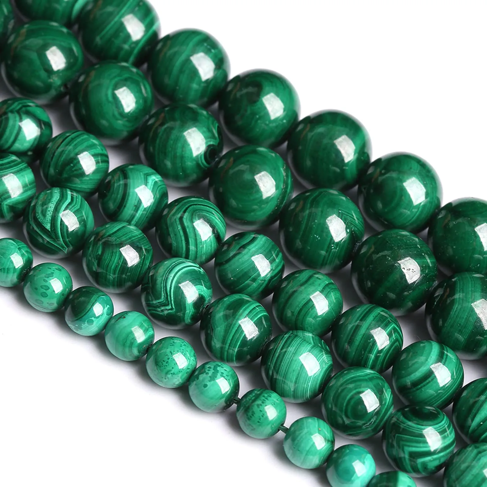 12 mm 16 perline sfuse in pietra naturale verde malachite di grado 3A per la creazione di gioielli e braccialetti fai da te - immagine 1