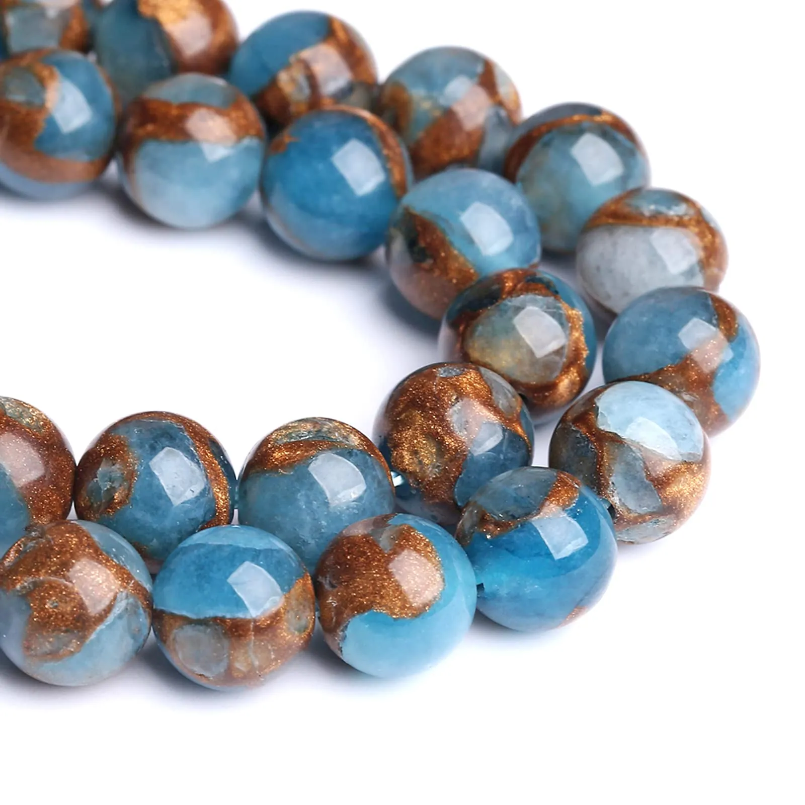 Perline distanziatrici sfuse per gioielli fai da te, 12 mm, 30 pezzi, colore blu lago - immagine 3