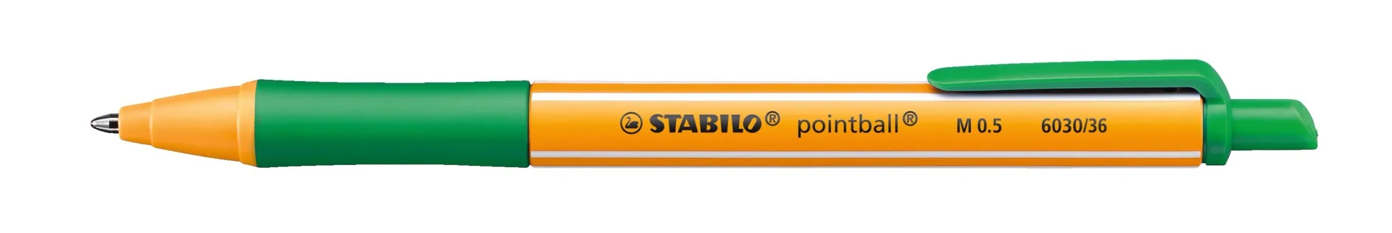 STABILO pointball Verde Penna a sfera retrattile a clip 1 pz - immagine 1