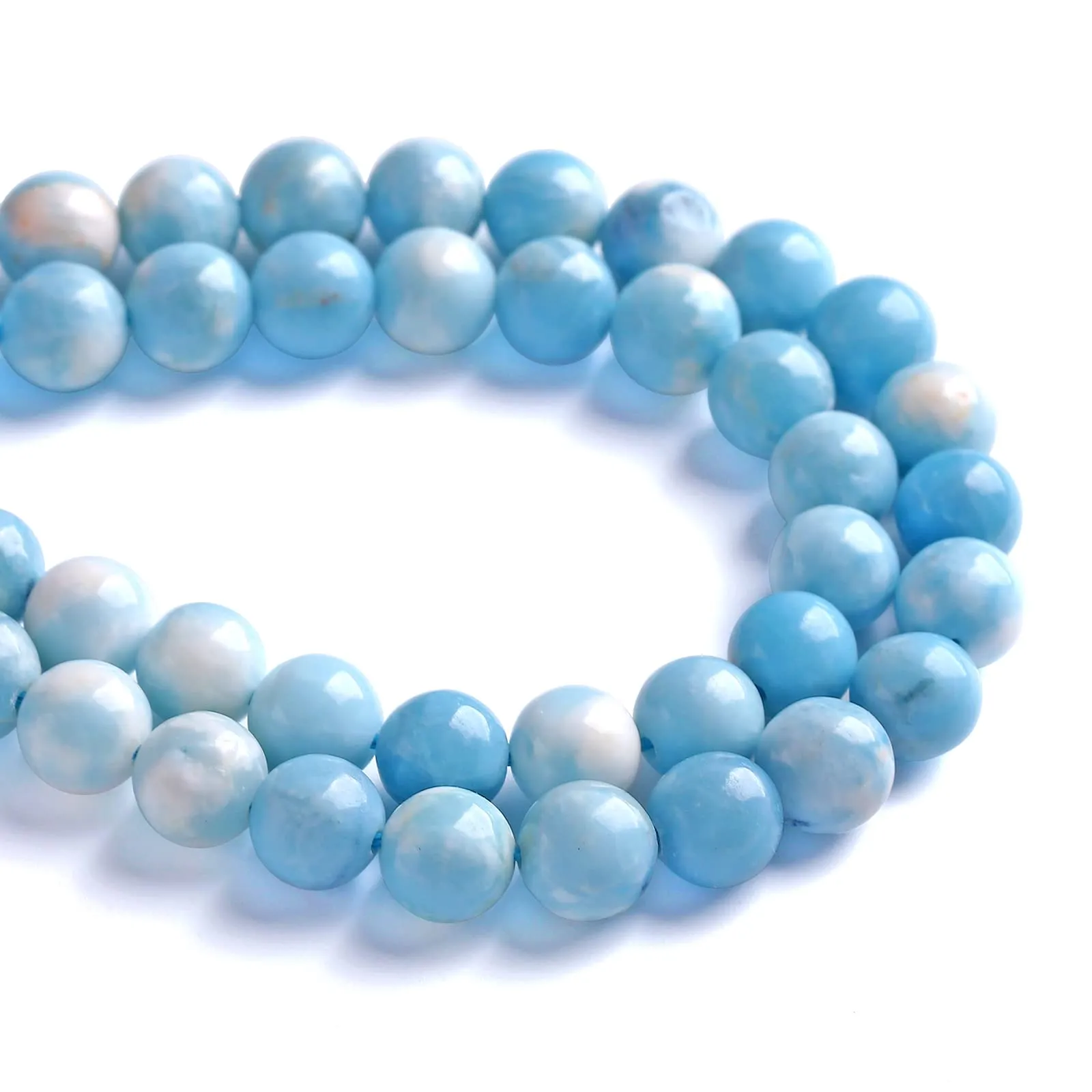6 mm 60 perline di cristallo blu naturale Larimar per la creazione di gioielli e braccialetti fai da te - immagine 3